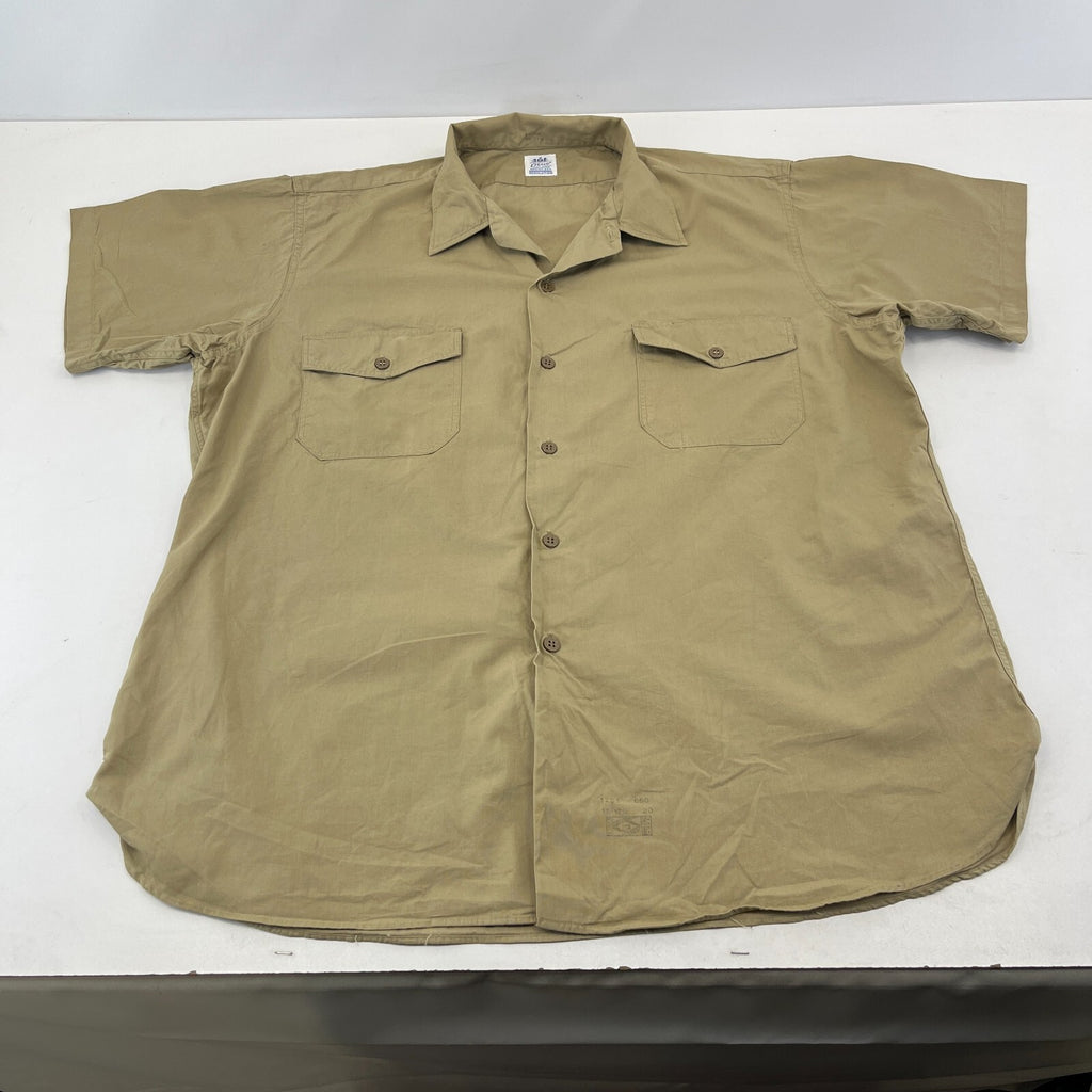 Vintage Elbeco Reeves Khaki Sanforized Poplin Workwear Shirt US Military XL