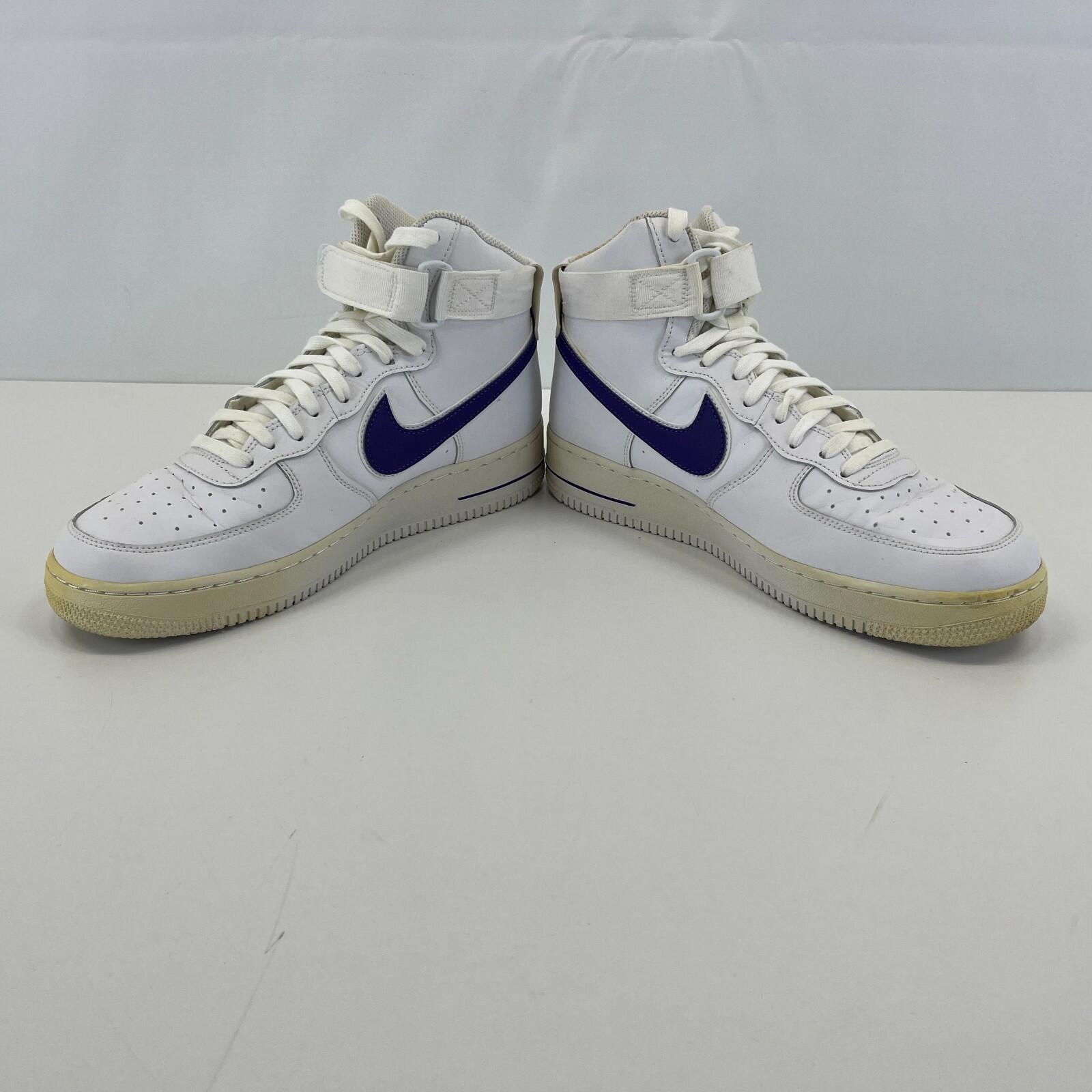 Nike Air Force 1 High '07 Court Trainers White/Purple UK size 9.5