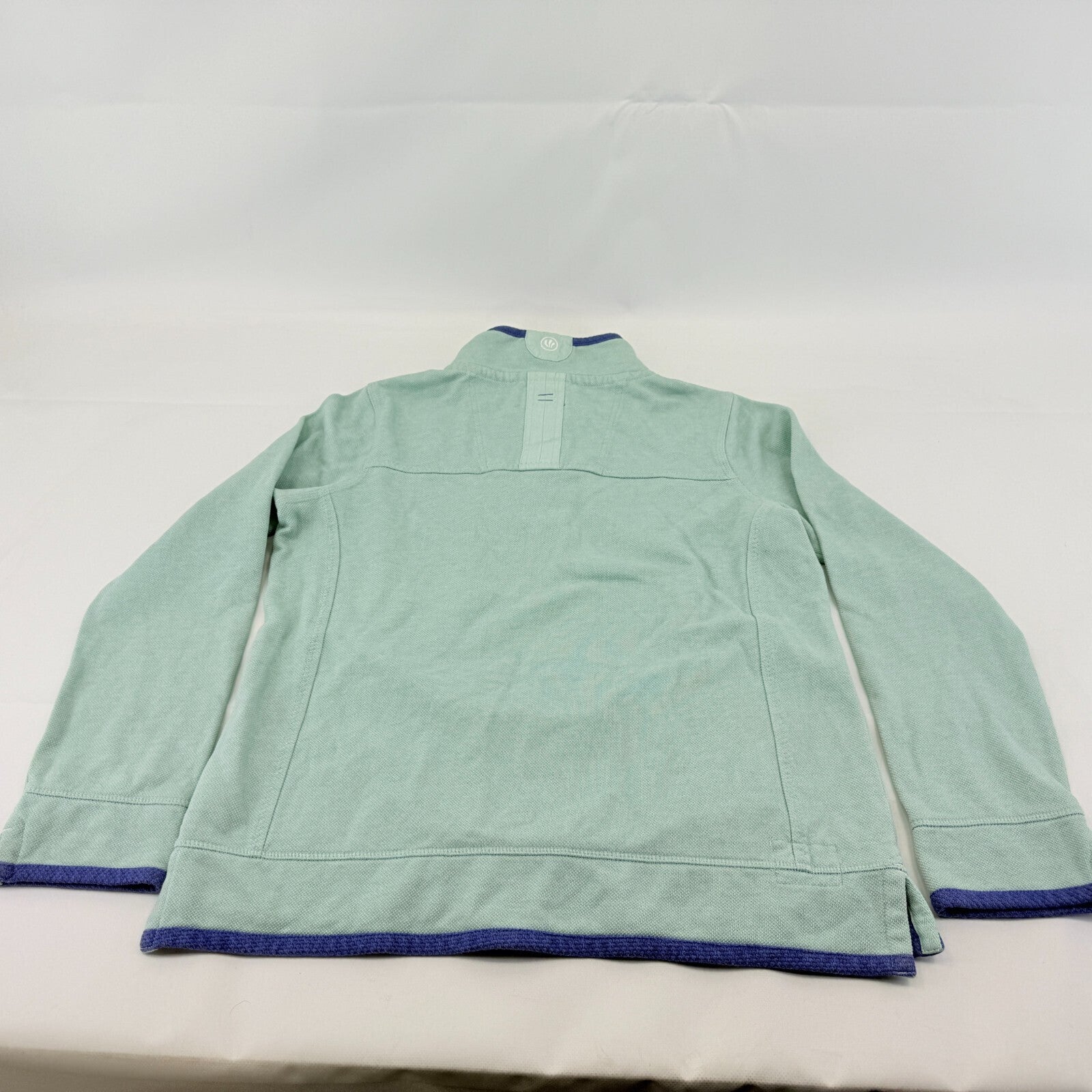 Weird Fish The Airlie Womens Distressed Look Pullover 1/4 Zip Pale Blue size 12