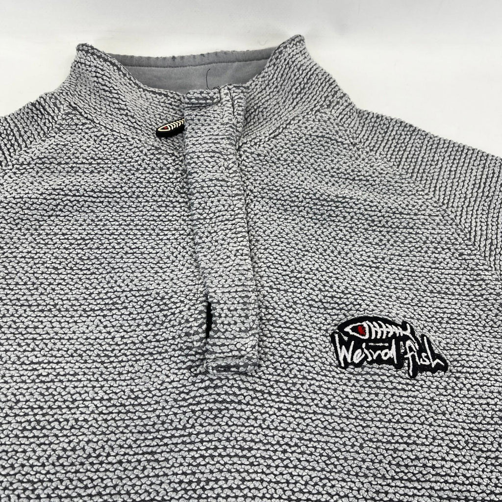 Weird Fish Mens Grey Quarter Zip Jumper Macaroni Pullover size Small