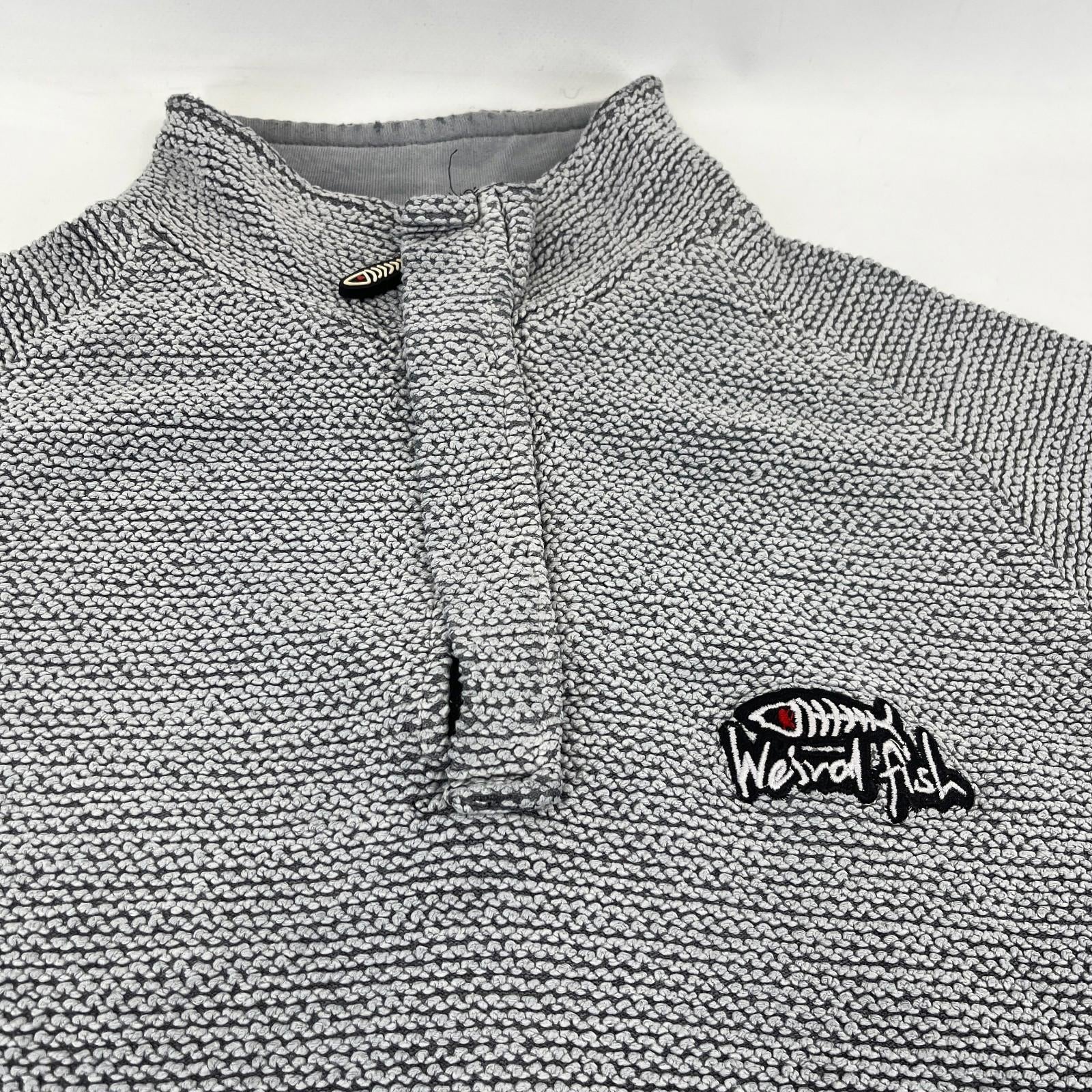 Weird Fish Mens Grey Quarter Zip Jumper Macaroni Pullover size Small