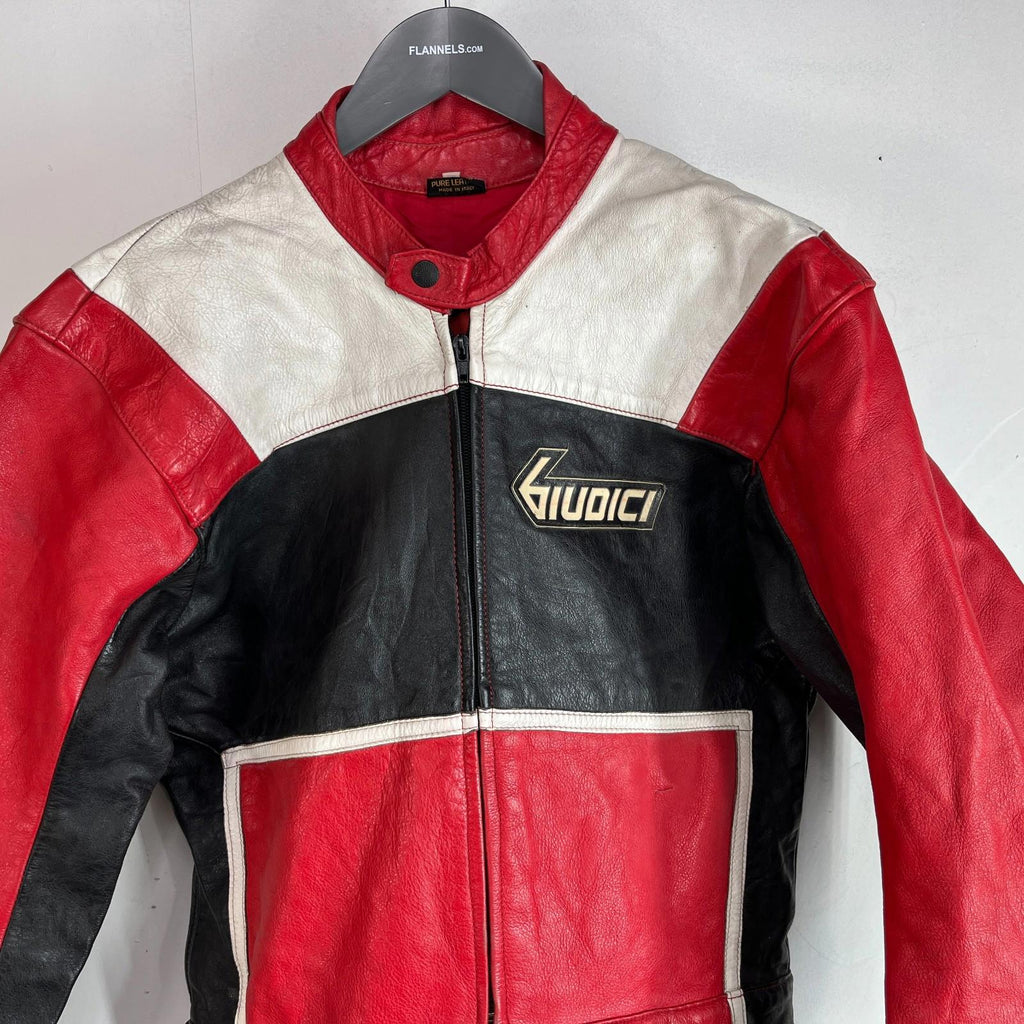 Rare Vtg Biudici 2 Piece Mens Leather Motorcycle Suit EU size Jacket 52 Trs 50