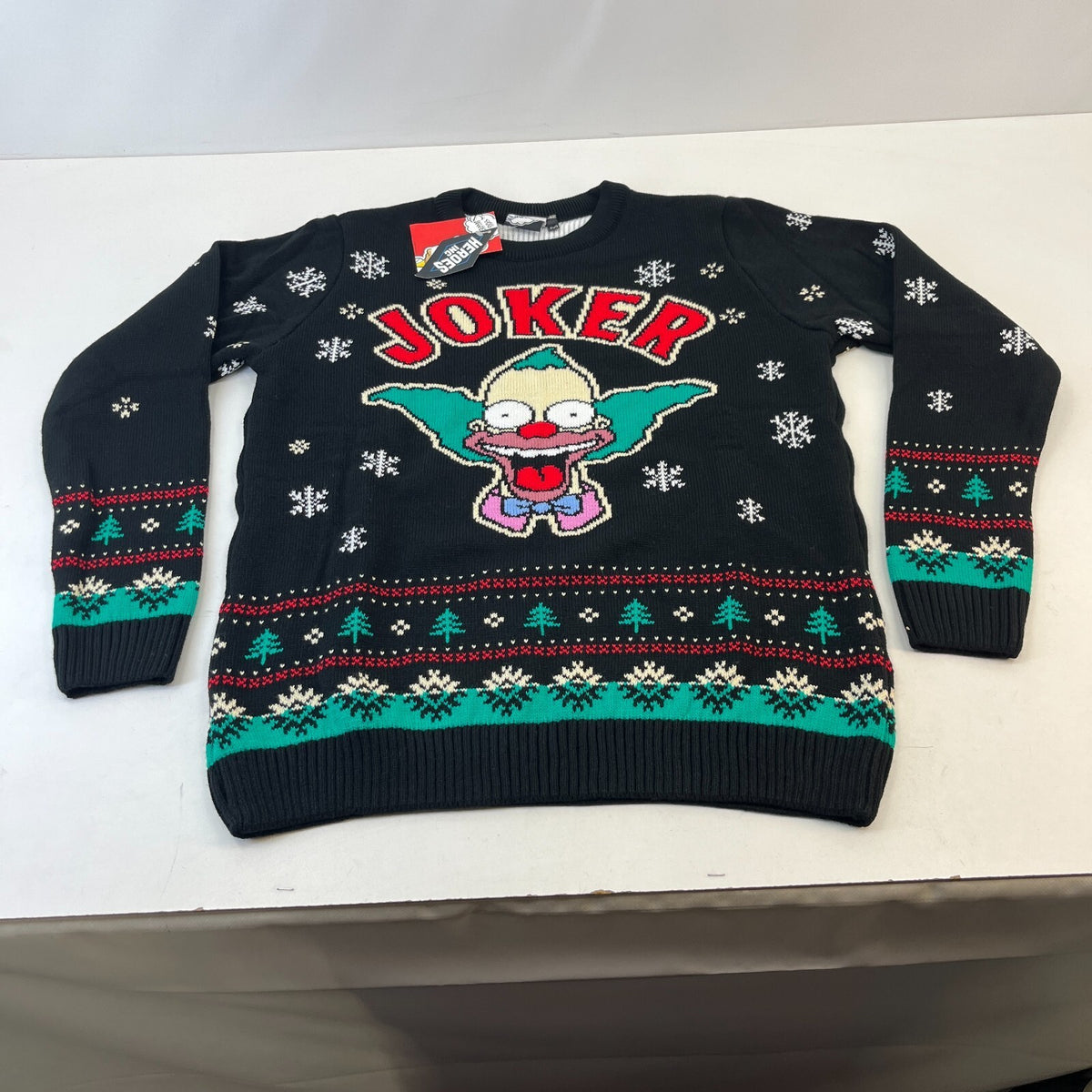The Simpsons Krusty the Clown "Joker" Christmas Xmas Jumper size M New with Tags