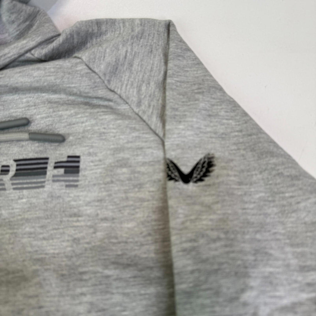 Castore Graphic Spellout Hoodie Grey size Small - VGC