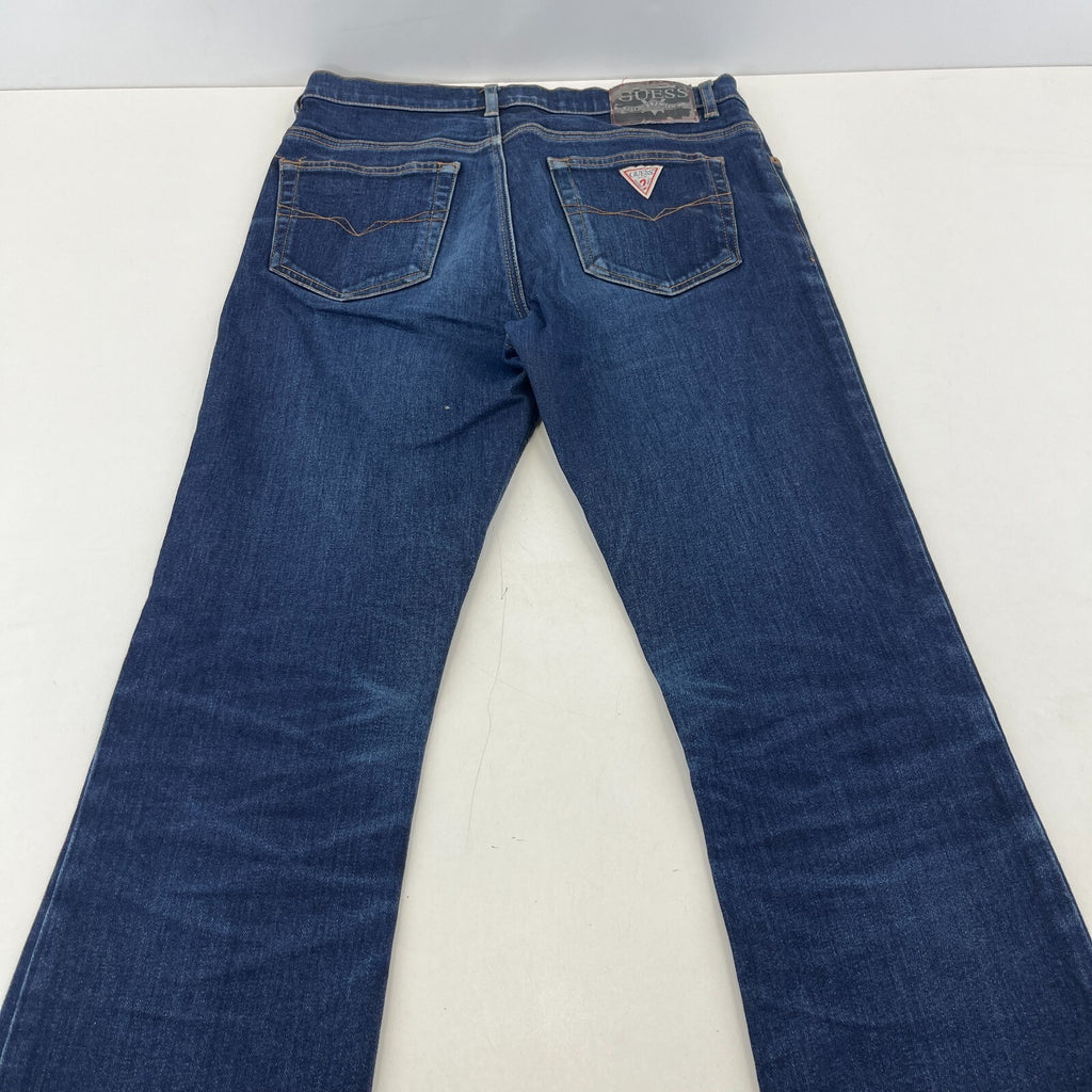 Guess Mens Jeans W29" L33" Dark Blue Medium Rise Stretch Denim