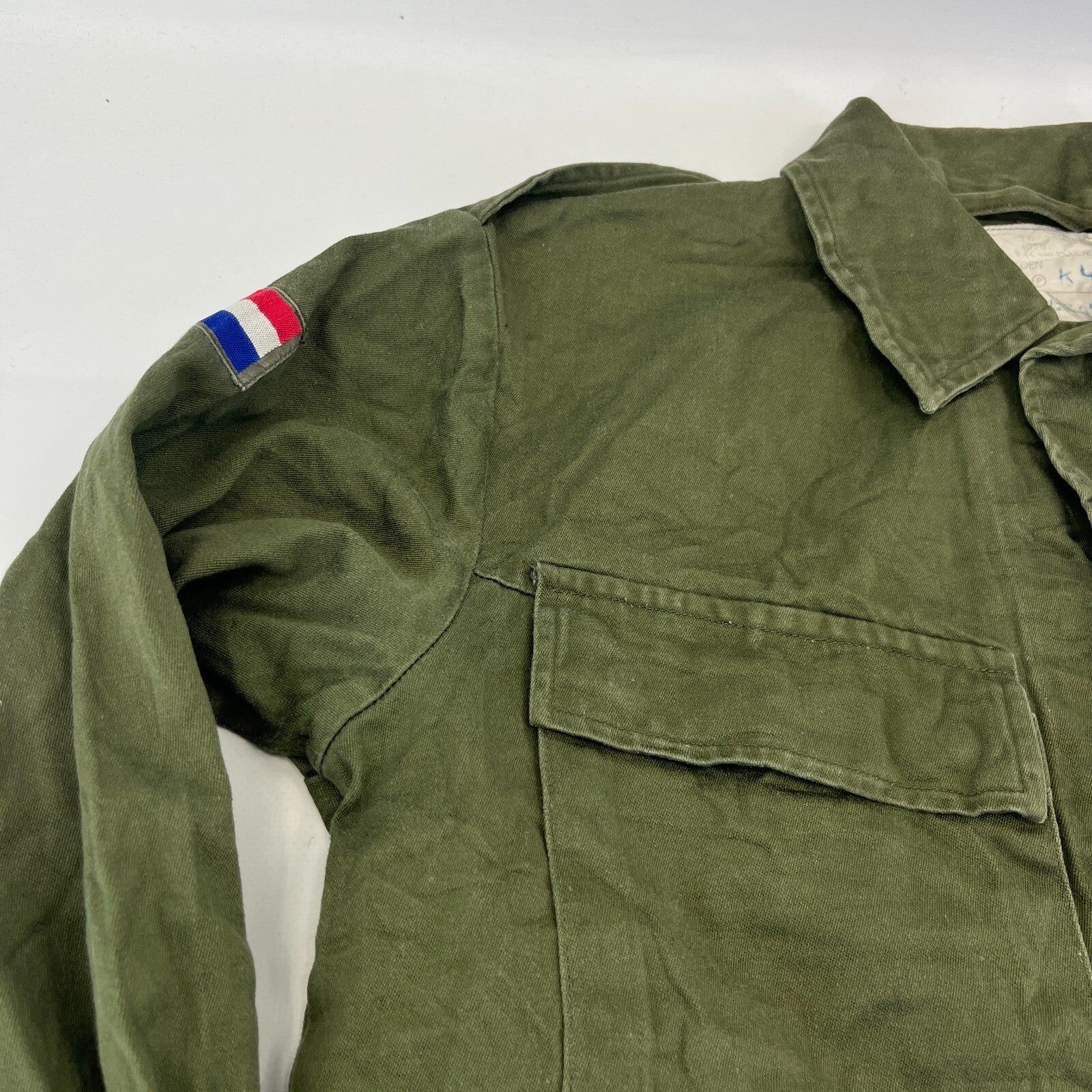 Vtg Dutch Army Combat Field Jacket size M Netherlands Issue Olive Green Fishing