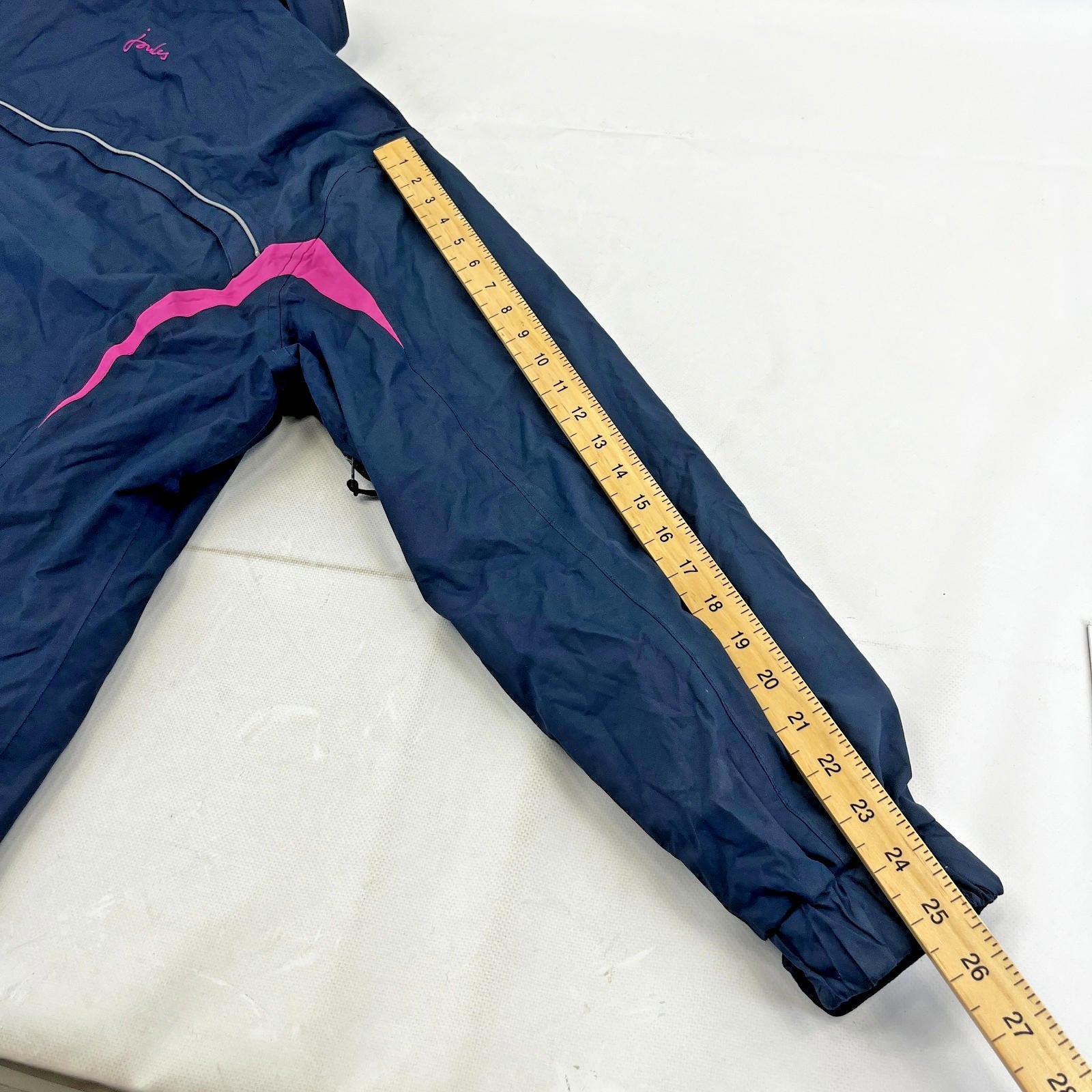 Joules Waterproof Hiking Jacket Raincoat Women’s Size 18 Navy Blue & Pink Coast