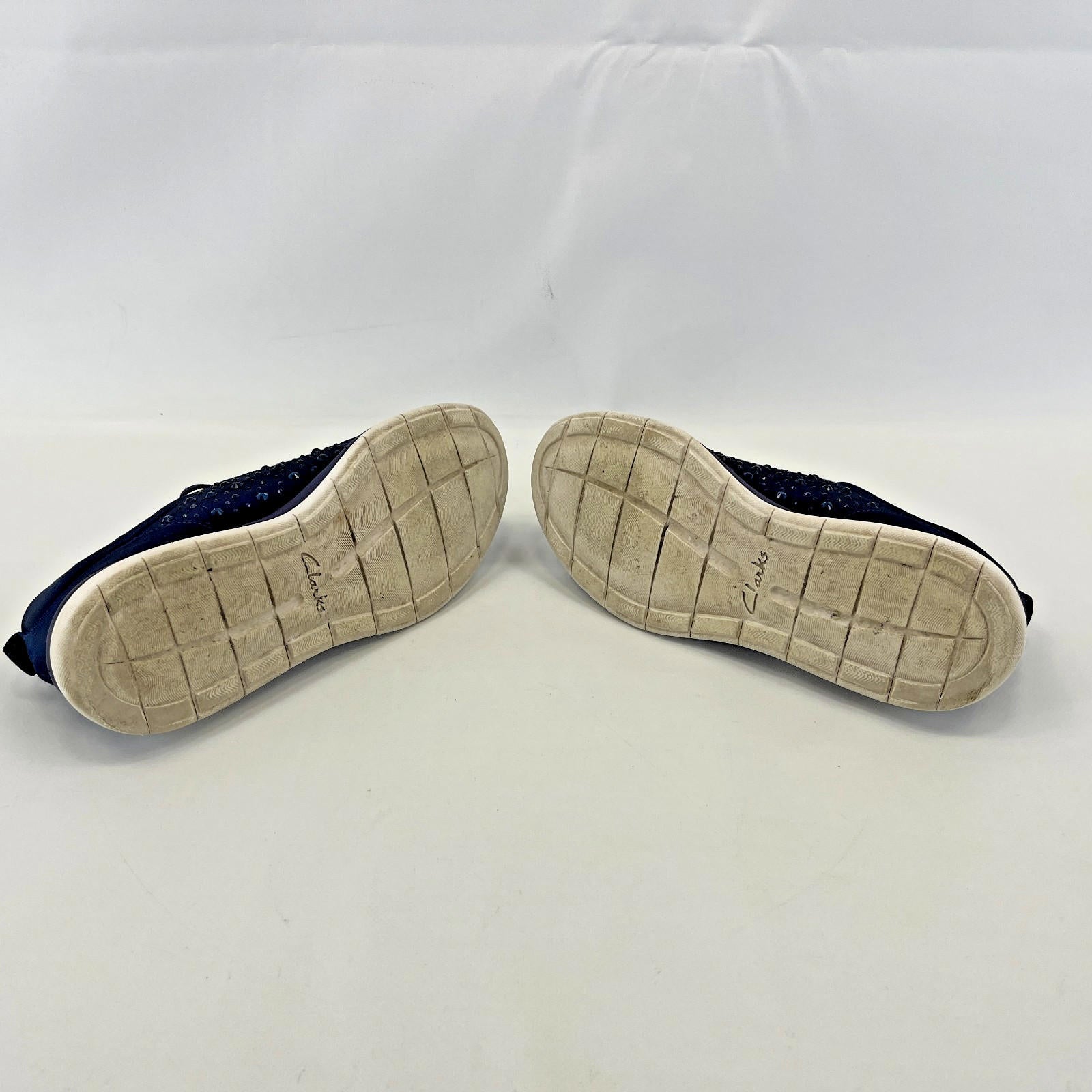 Clarks Women's Trainers Casual Shoes Navy Blue with Diamantes size UK 6 D