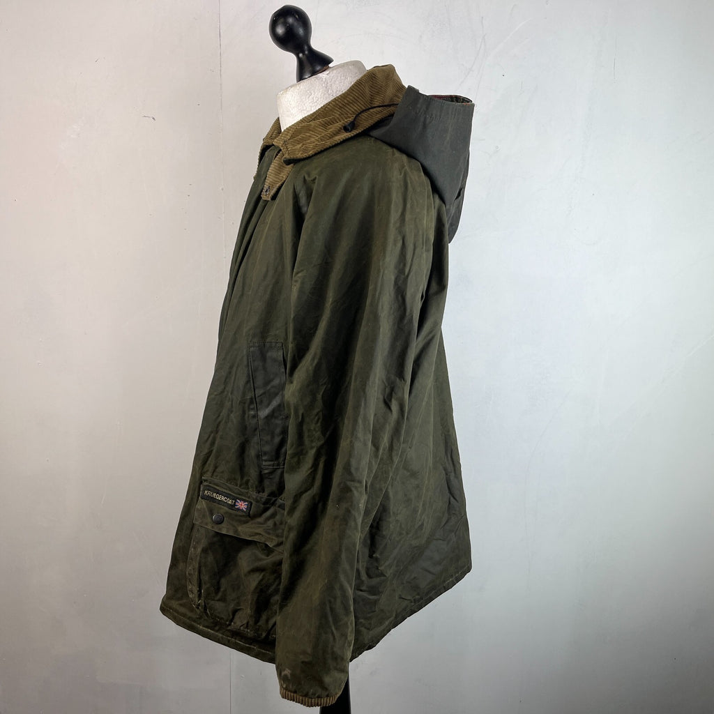 Whatbaron Kruegercoat Wax Cotton Jacket Green size Large