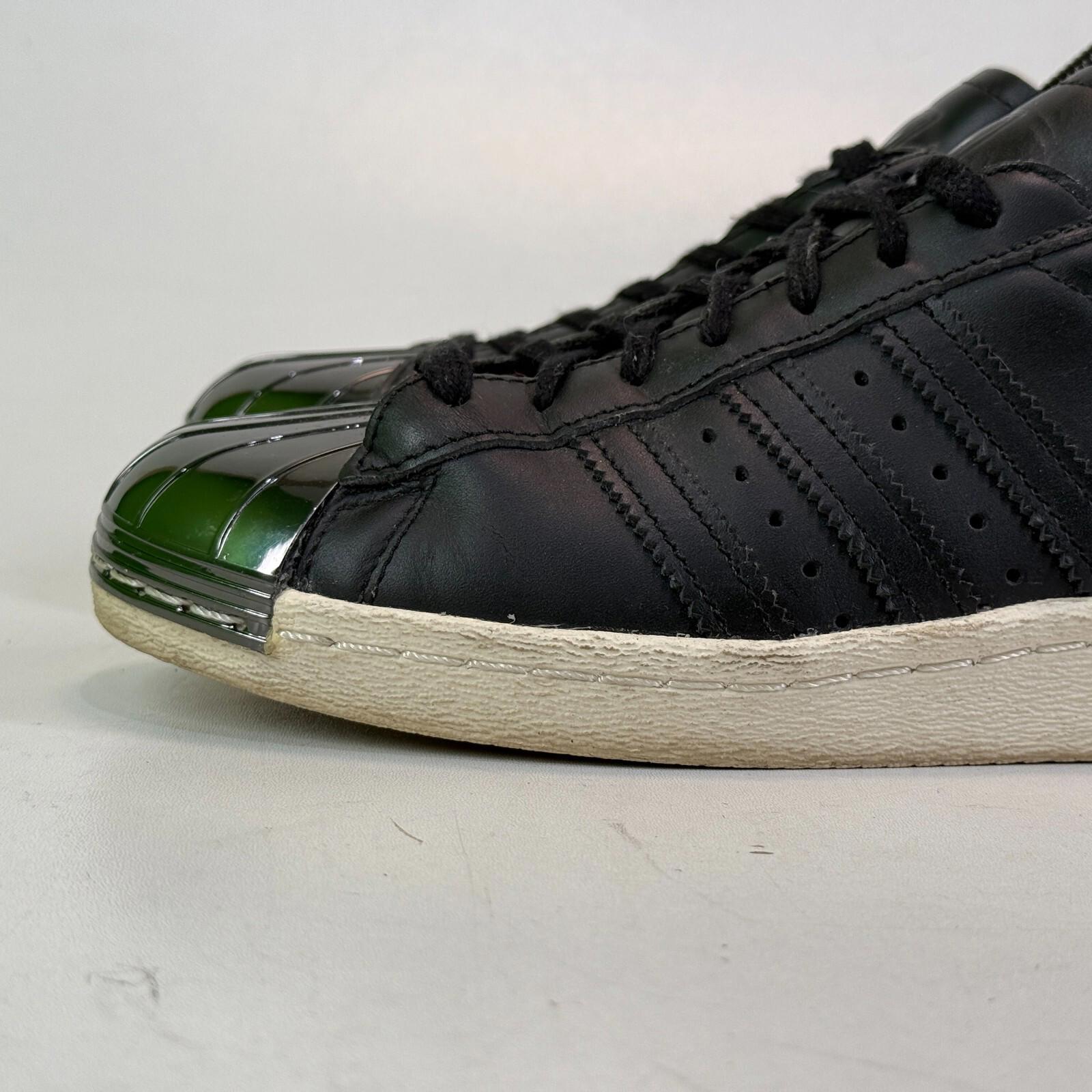 Adidas Superstar Dark Chrome Shell Toes Black Leather White Sole UK size 5