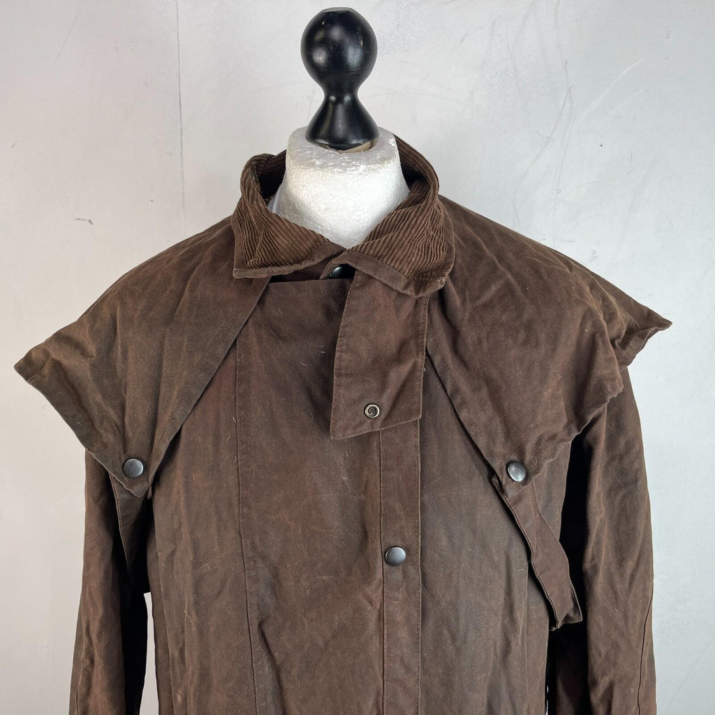 Life Line Cotton Wax Stockmans Riding Coat Jacket in Brown size Large