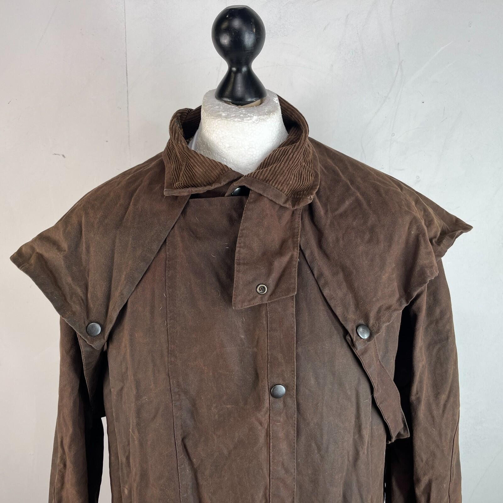 Life Line Cotton Wax Stockmans Riding Coat Jacket in Brown size Large