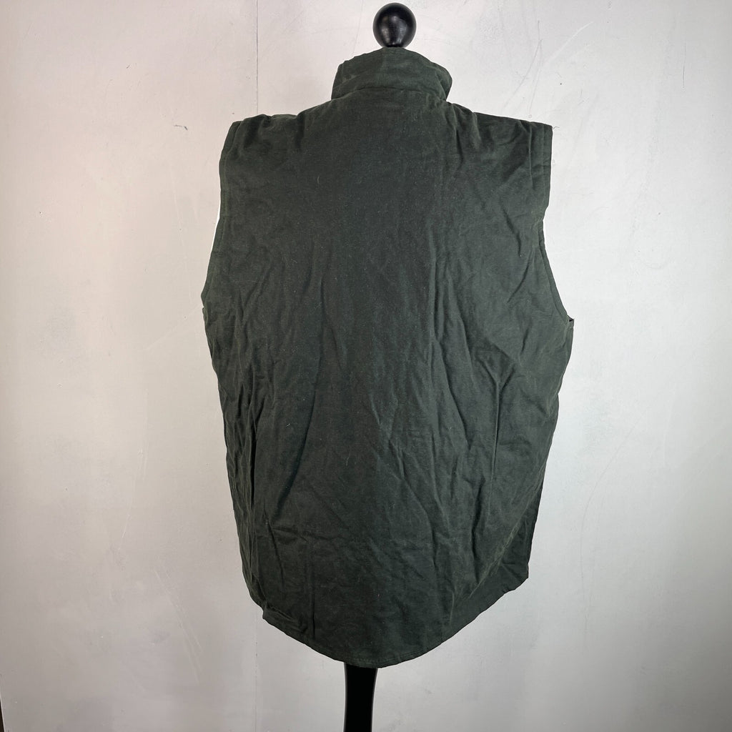 Greenbelt Waxed Gilet in Green size XL Mens Country Vest Tartan Lined Shooting