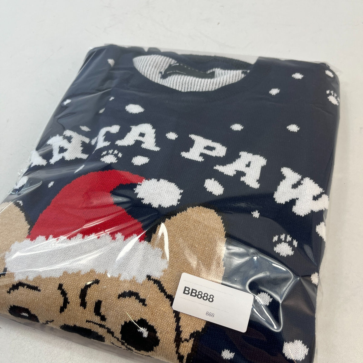 Santa Paws Frenchie Christmas Jumper Unisex French Bulldog Pullover size Large