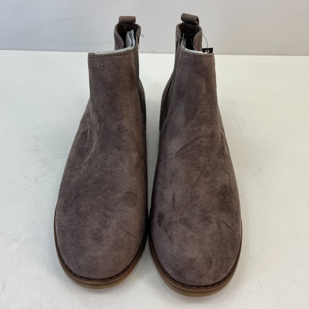 M&S Women’s Vegan Faux Suede Round Toe Ankle Boots with Block Heel Grey UK 7