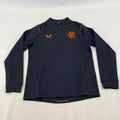Rangers FC Football Club Kids Matchday 1/4 Zip Shirt Top in Black size Junior M