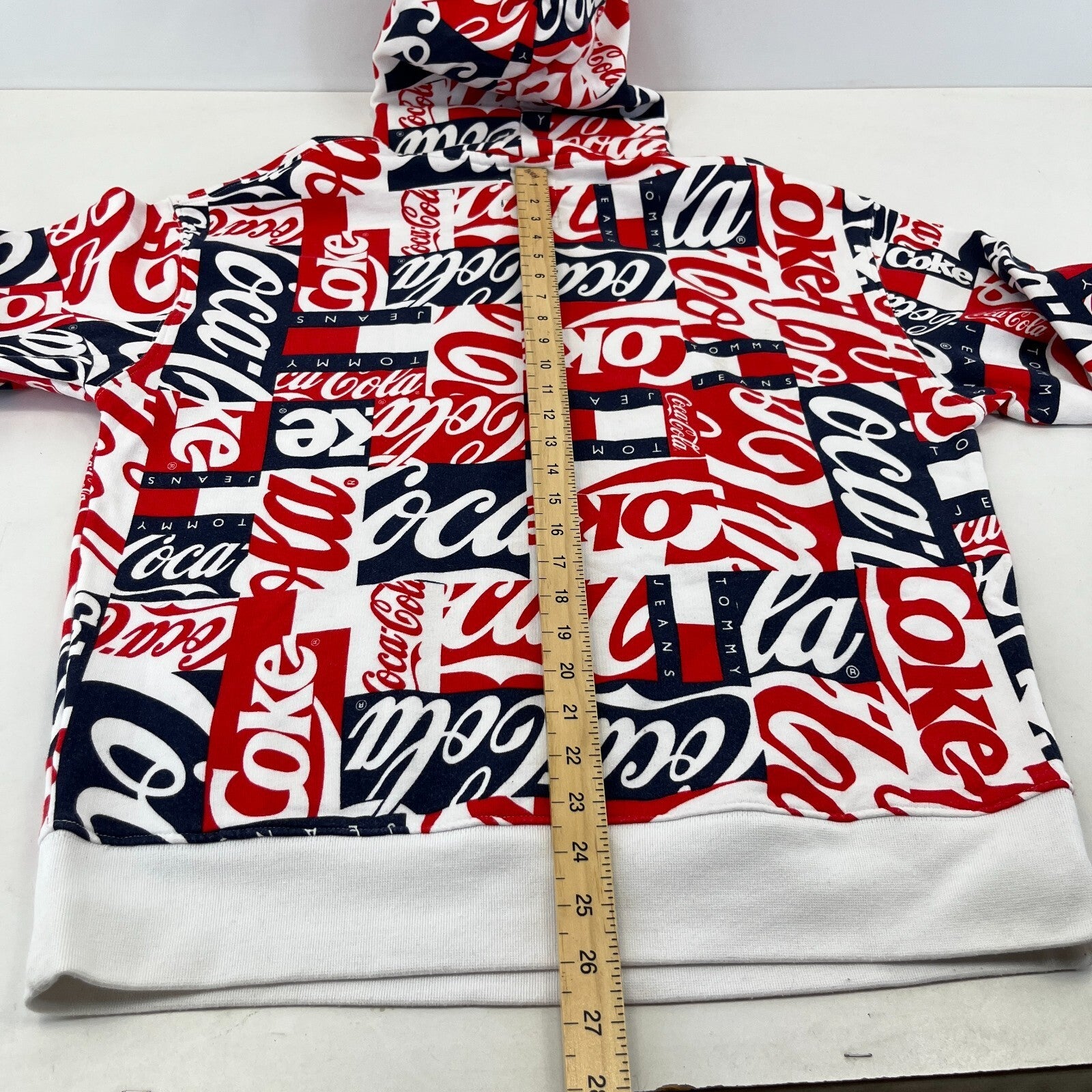 Rare Tommy Hilfiger Jeans Coca Cola Collab Hoodie Multicoloured Logo Pullover M