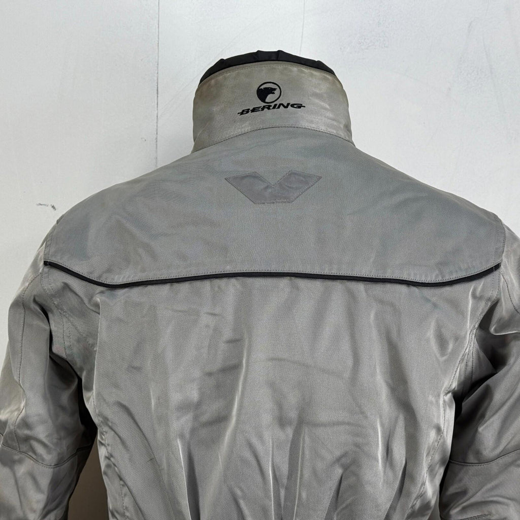 Bering Motorcycle Jacket in Grey Silver Women's size Large with Armour & Liner