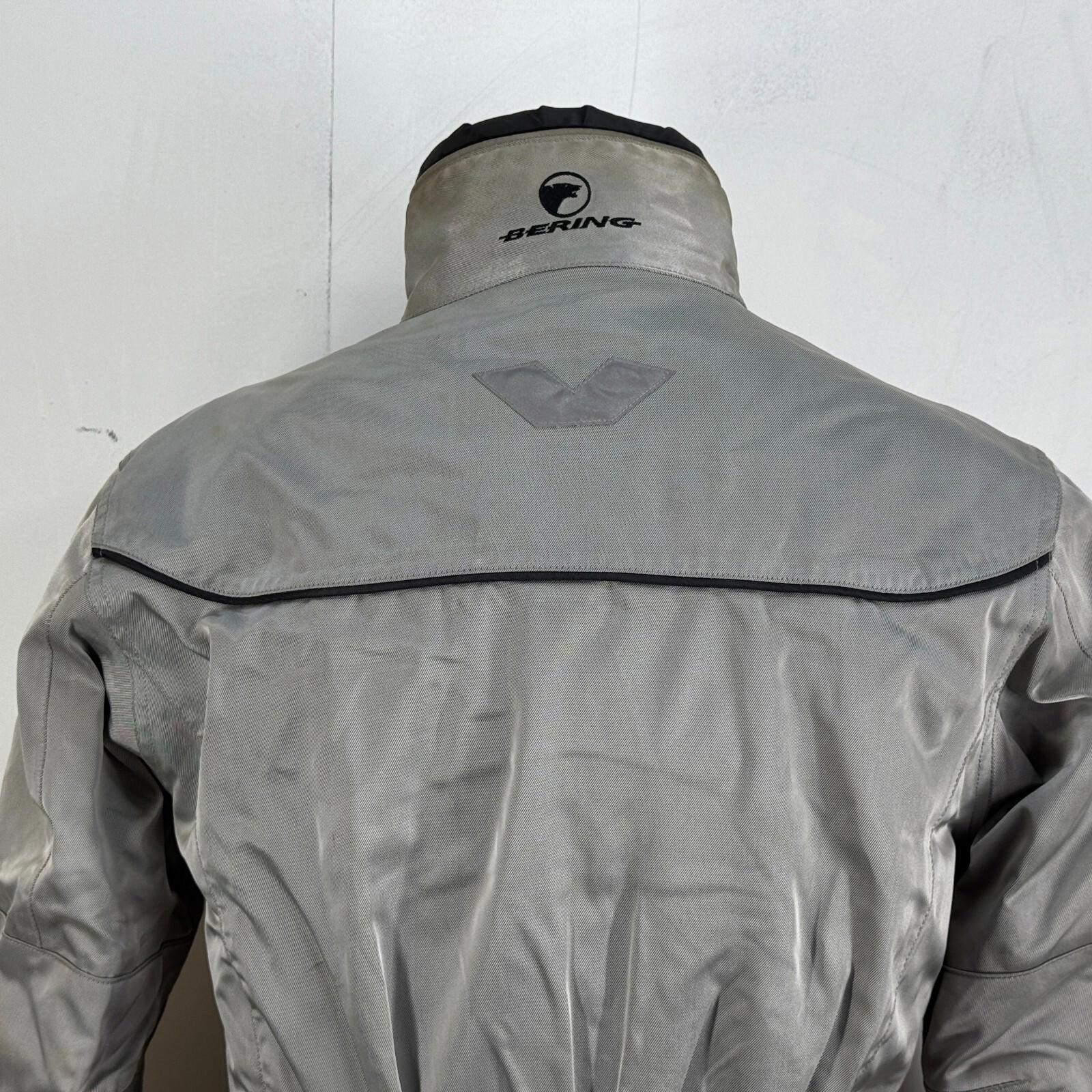 Bering Motorcycle Jacket in Grey Silver Women's size Large with Armour & Liner