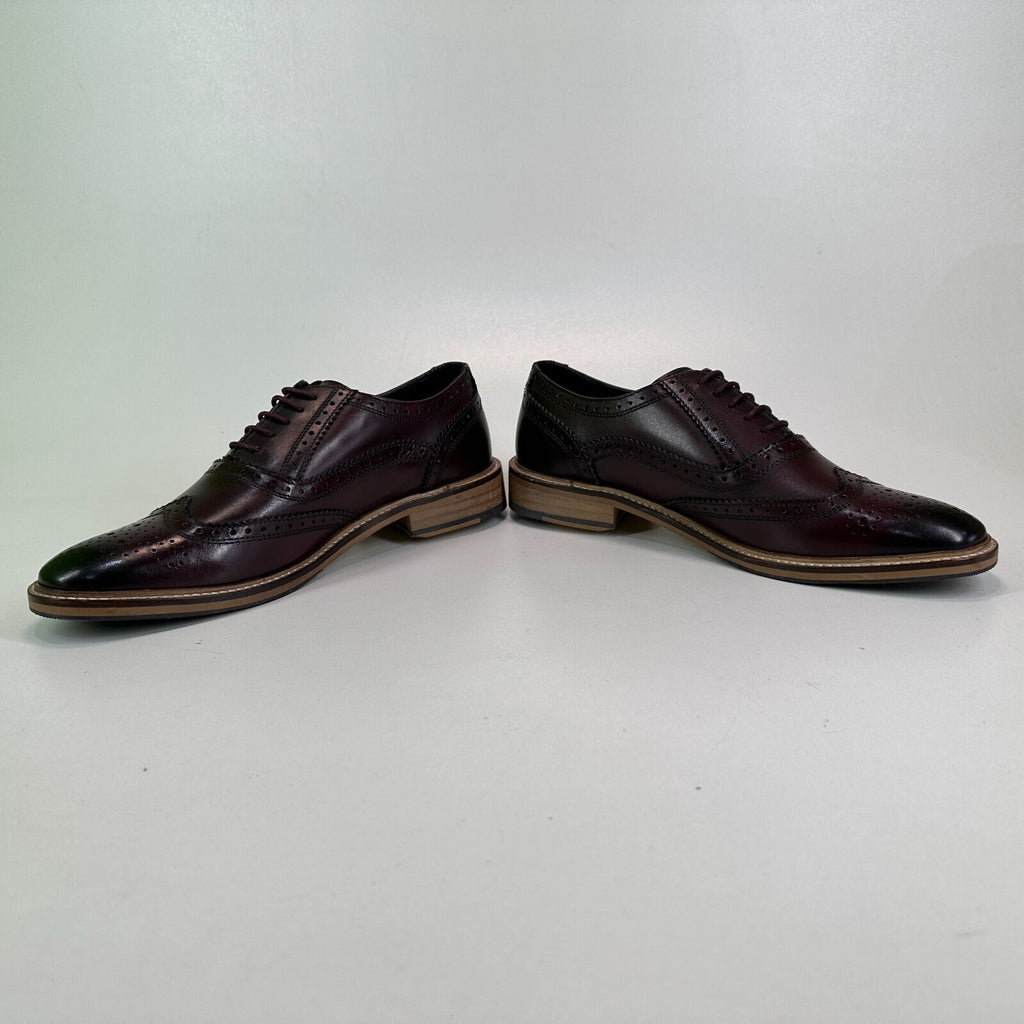 Ikon Buster Brogues Shoes Deep Oxblood Red Smart Casual Lace Up size 6 - NEW