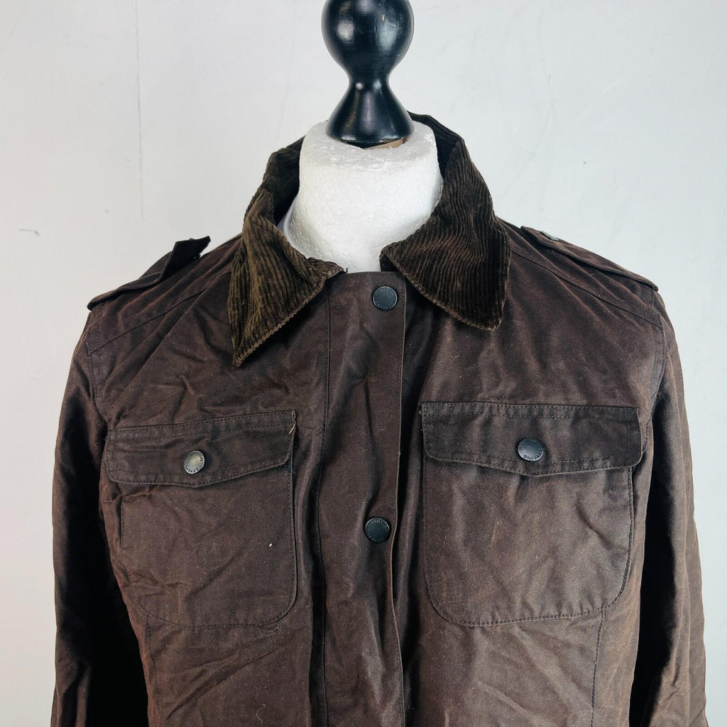Crane Womens Waxed Cotton Jacket in Brown size Medium