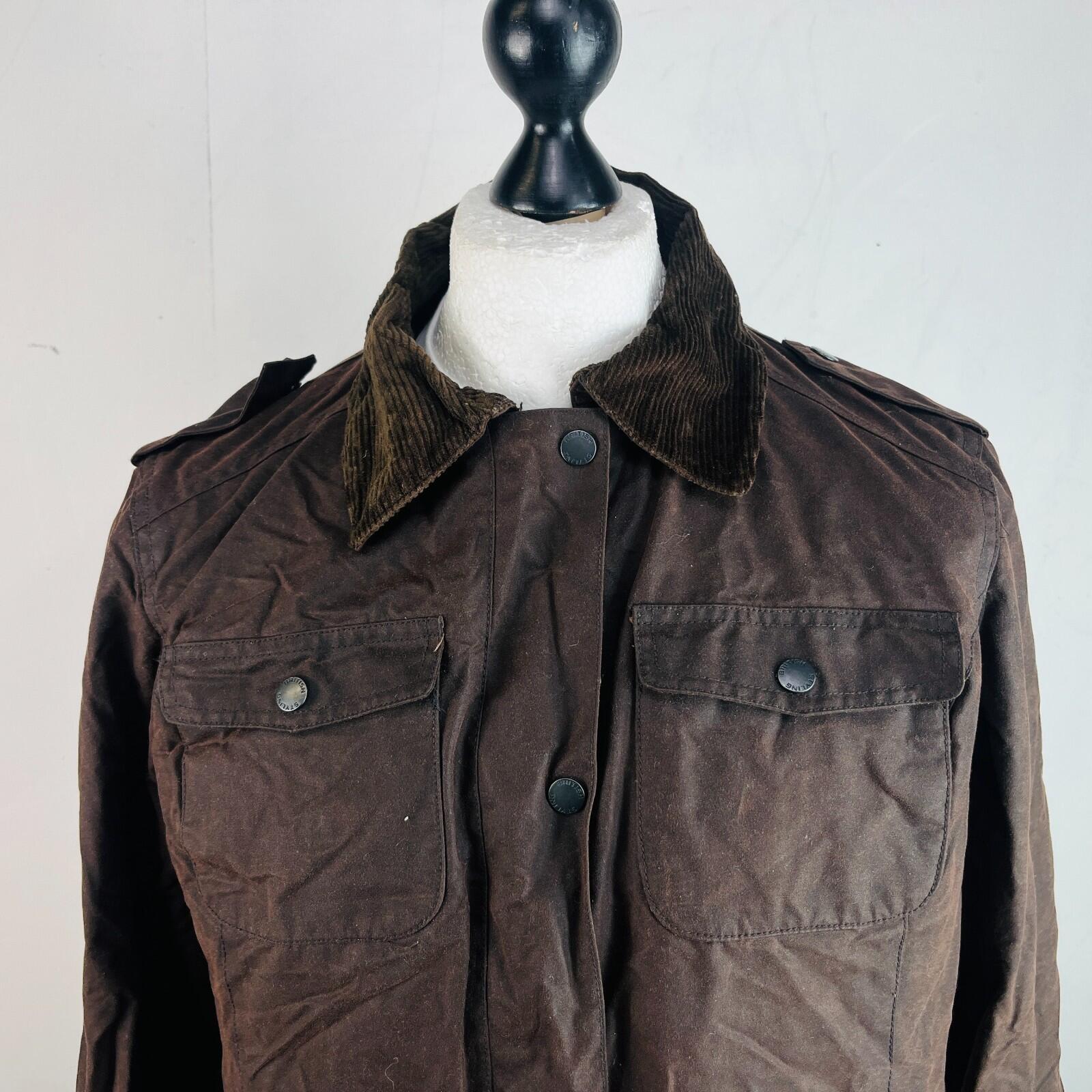 Crane Womens Waxed Cotton Jacket in Brown size Medium
