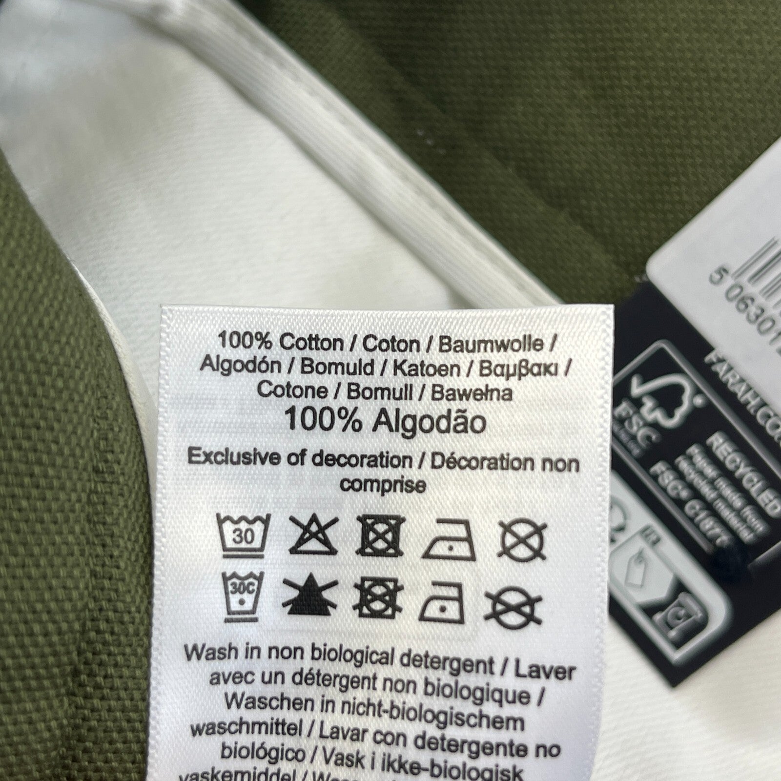 Farah Norwood Hopsack 100% Cotton Trousers Regular Fit W42" L32" Olive Green