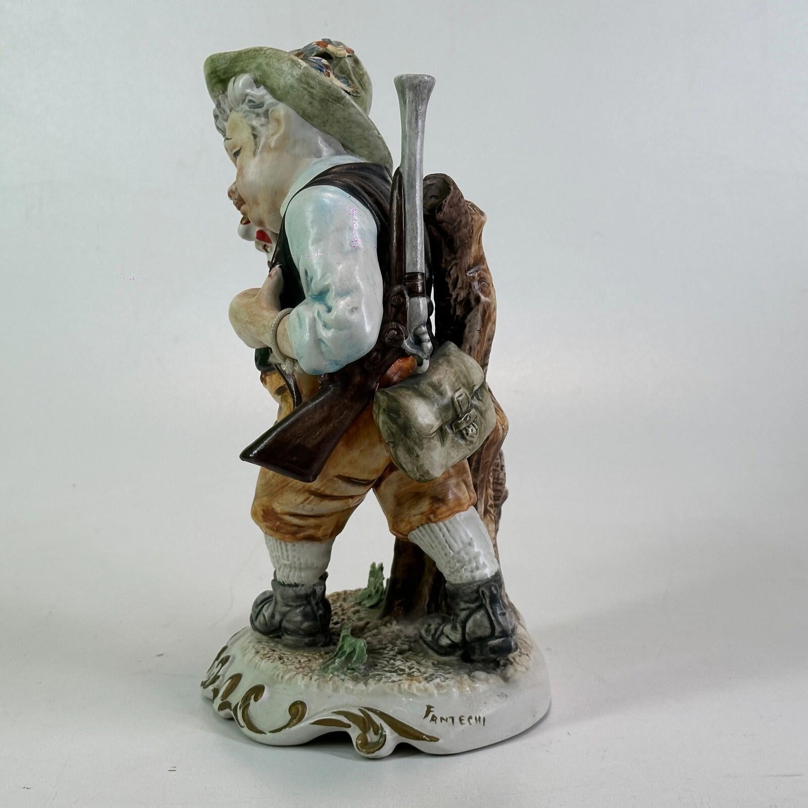 Rare The Hunter Capodimonte Figure Mopping His Brow - Approx 10.5" - VGC