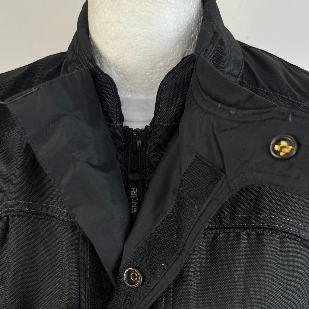 Richa Black Touring Motorcycle Jacket Zip-up Armour & Liner size Large