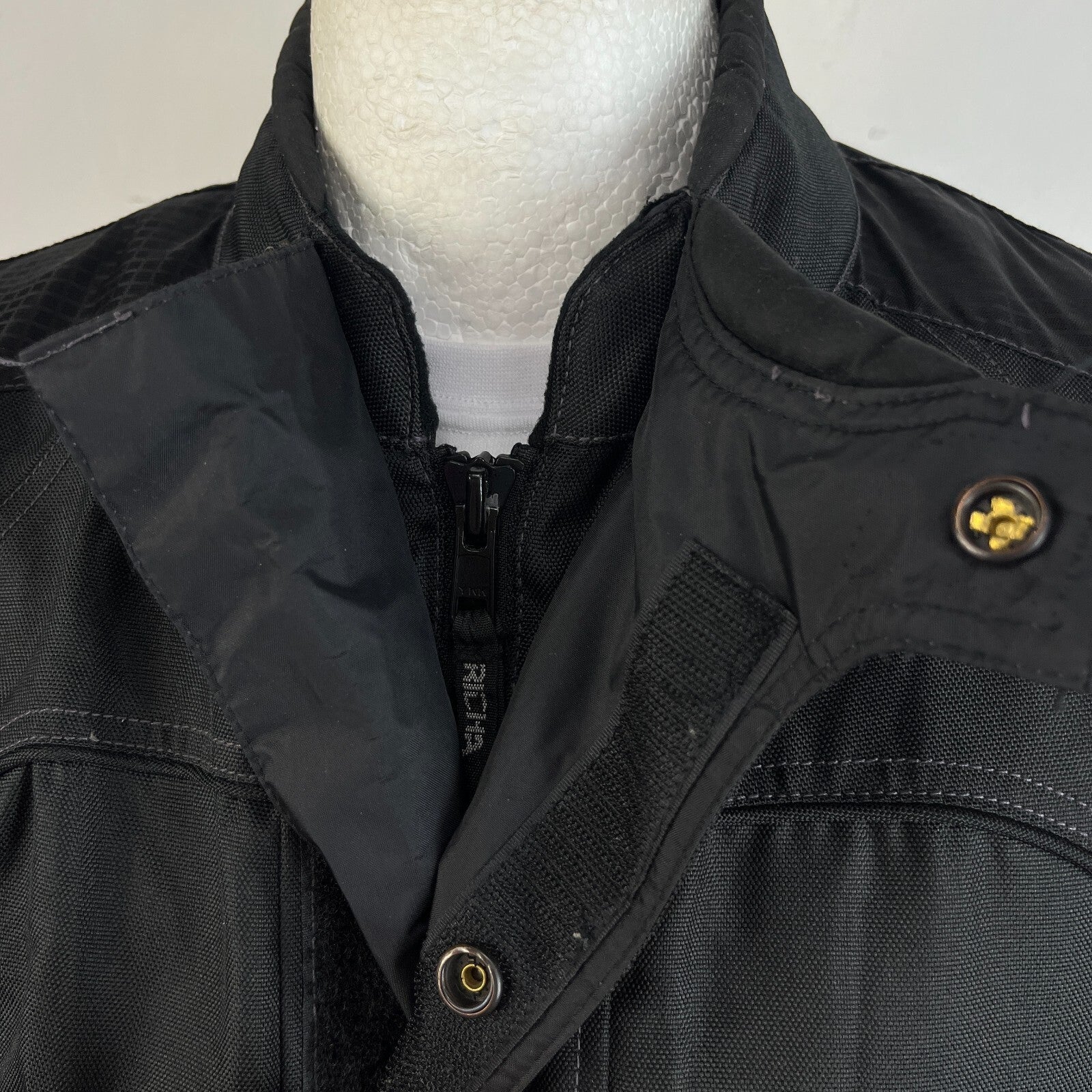Richa Black Touring Motorcycle Jacket Zip-up Armour & Liner size Large