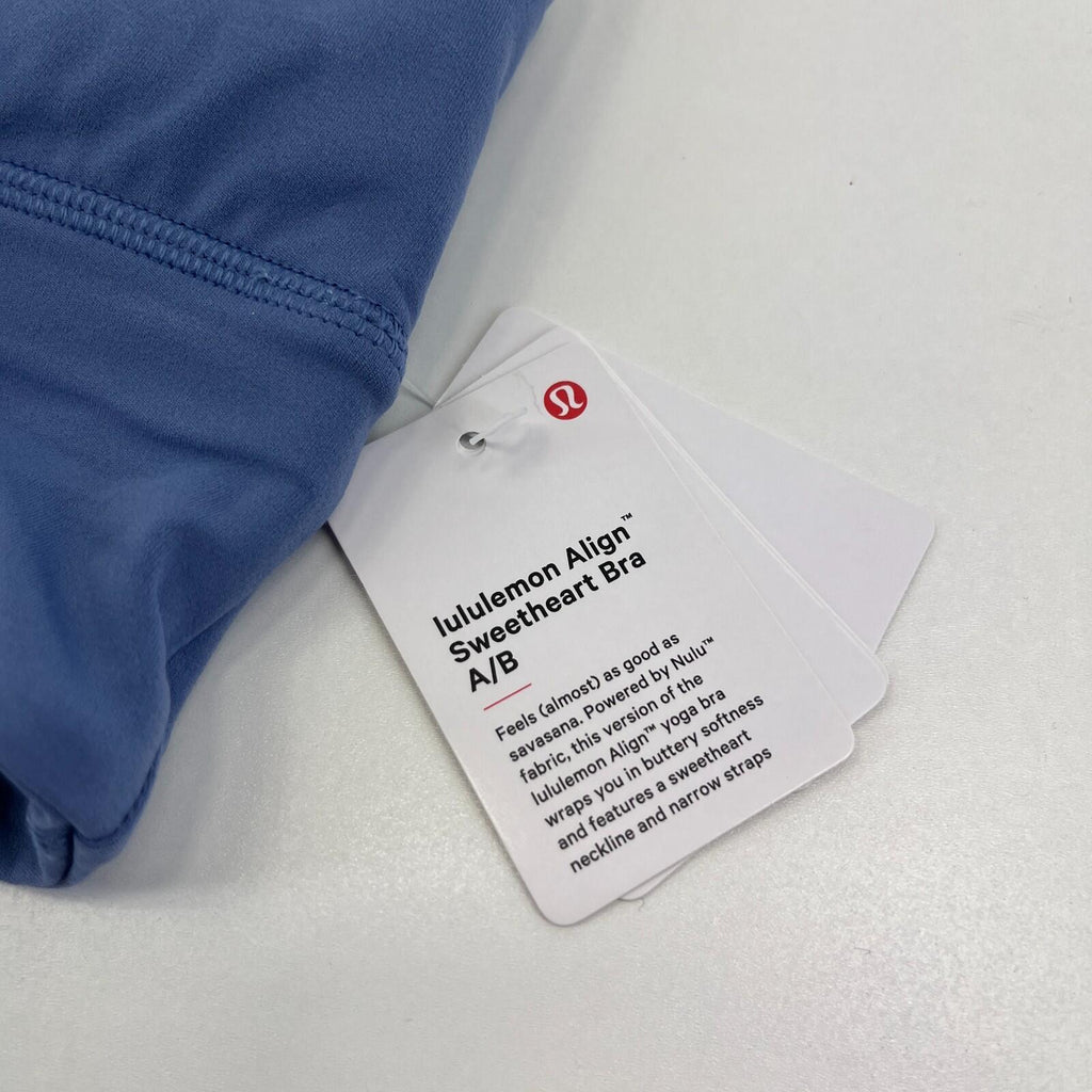 Lululemon Align Sweetheart Bra in Blue Ladies A/B Cup size US 8 UK 12 - BNWT