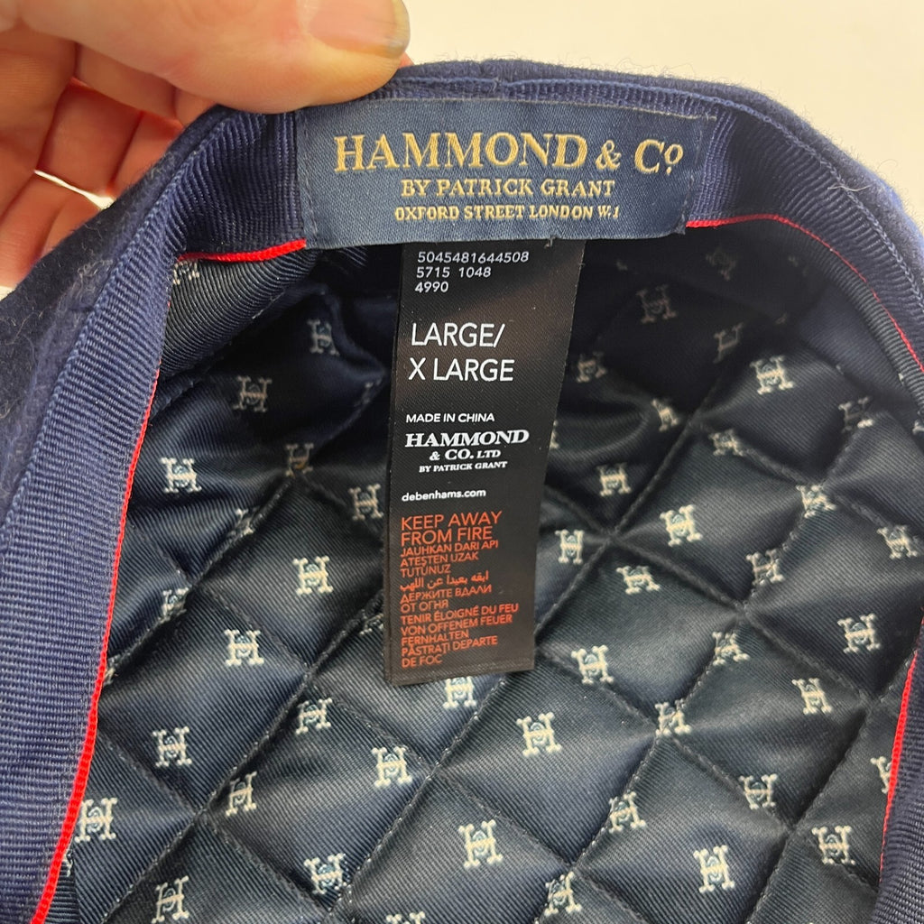 Hammond & Co Patrick Grant Men's Navy Blue Baker Boy Flat Cap size L/XL