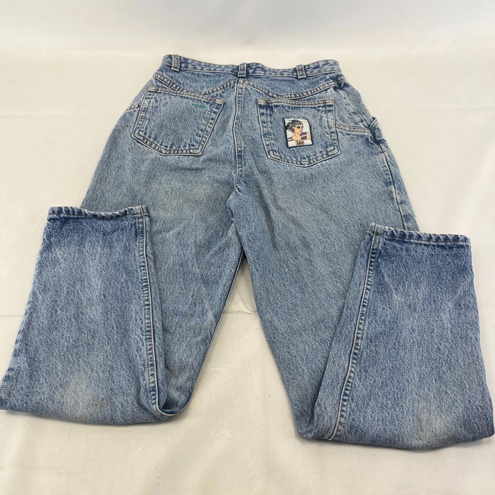 Lee Women's Mom Jeans Loose Fit Tapered Leg Blue Stonewash W30" L30"