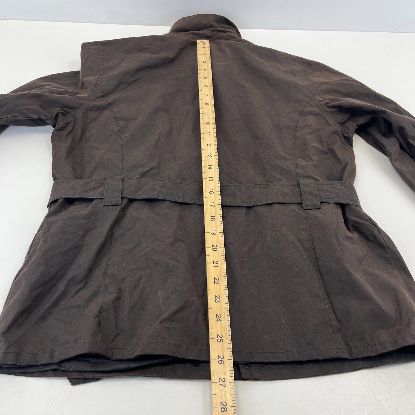 Crane Womens Waxed Cotton Jacket with a Belt Brown size Medium