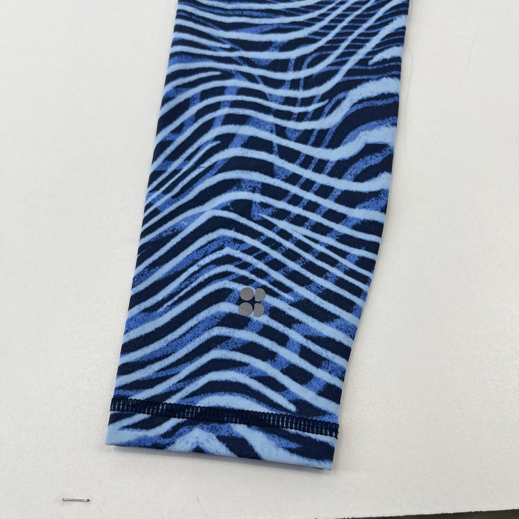 Sweaty Betty Power Gym Leggings in Zebra Print Blue Running Yoga Women's size XS