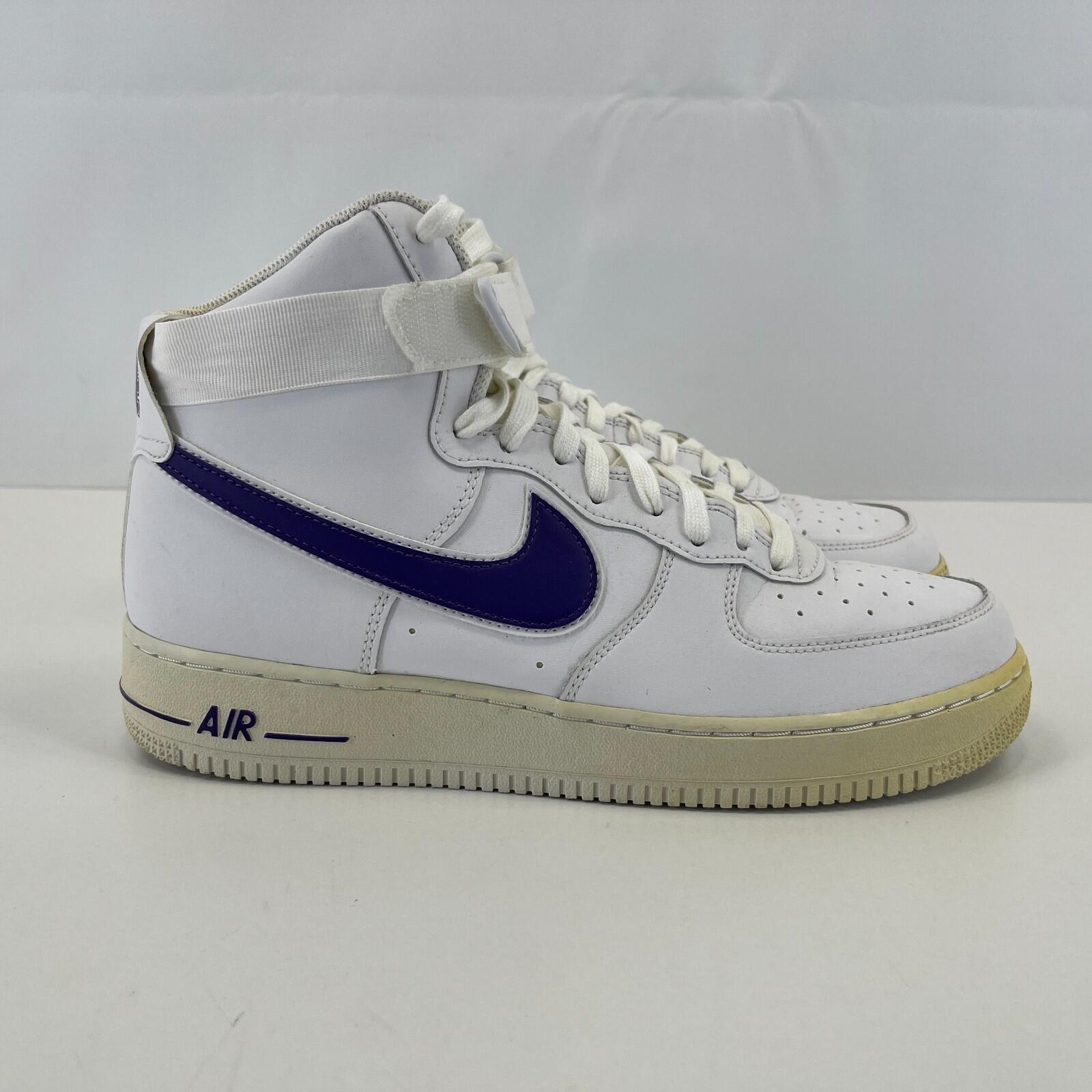 Nike Air Force 1 High '07 Court Trainers White/Purple UK size 9.5