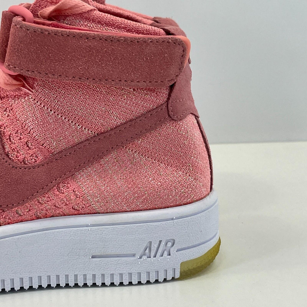 Nike Air Force One 1 Flyknit Hi Top in Salmon Pink size UK 6 EU 40 - 818018-802