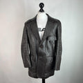 Vintage Made in London Dark Brown Leather Jacket Mid Length Retro size Large