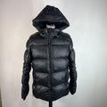 Mens Zavetti Canada Black Super Puffer Parka Jacket with Hood size Large