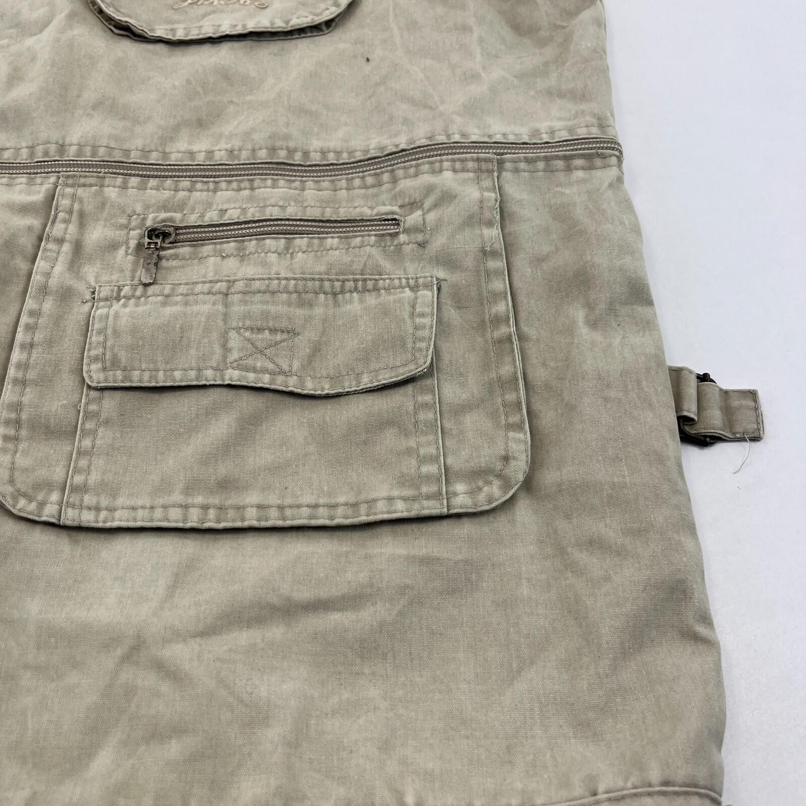 Vintage JinTao Utility Vest Cargo Tactical Techwear Khaki Beige Men’s size 2XL