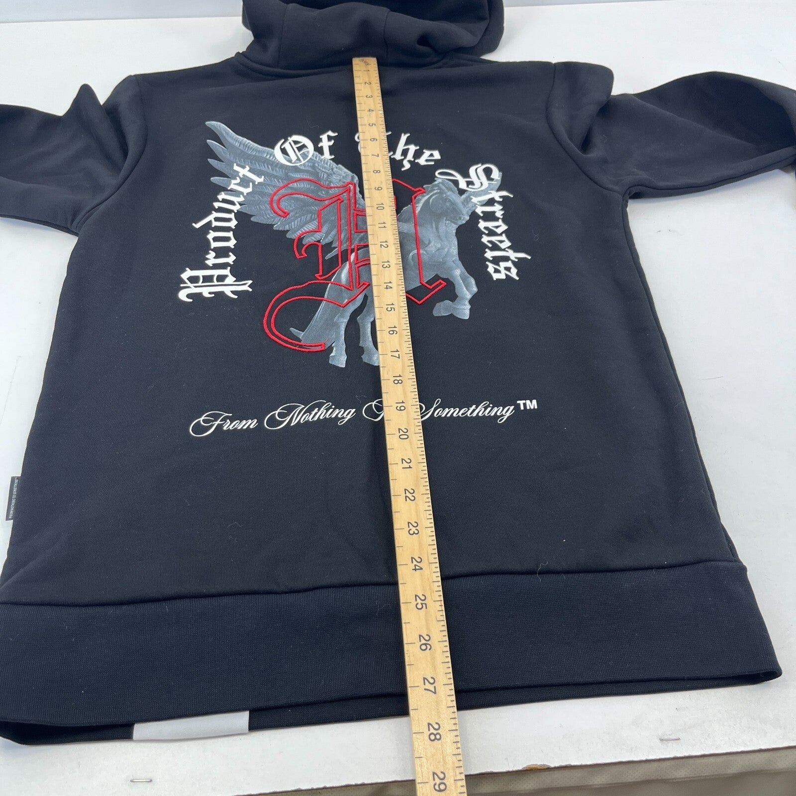 Hoodrich Men’s Black Embroidered Logo Pullover Hooded Hoodie size S - NWOT