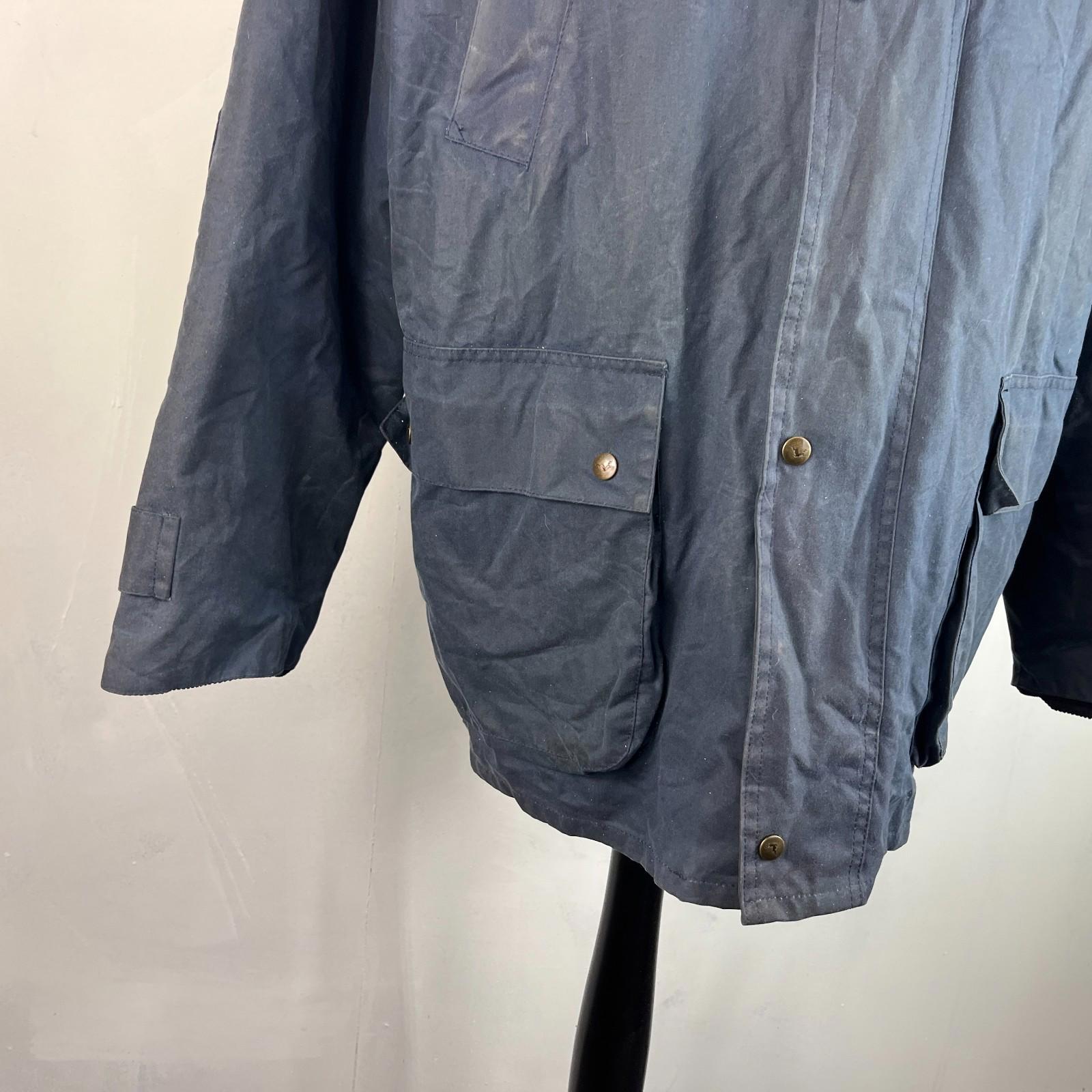P.G. Field Men's Navy Blue Wax Jacket size XL British Made Outdoor Rural