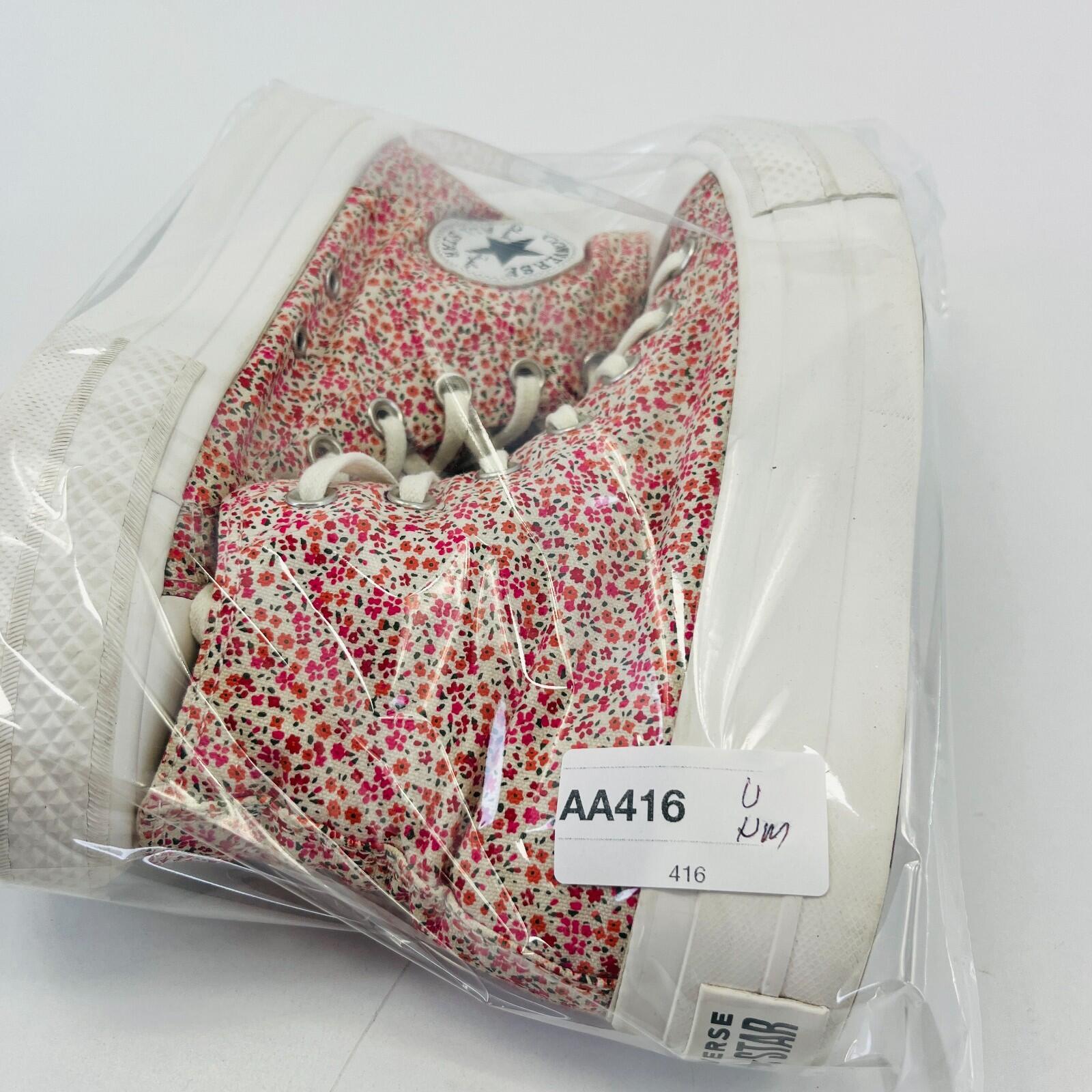 Converse All Star Chuck Taylor Hi-Top Red/White Floral Womens Trainers UK 5
