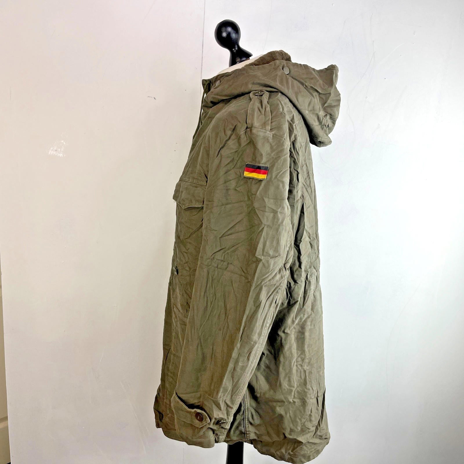 Vtg 1992 Jeans Express German Army Olive Green Parka Coat + Liner size M GrNr.14