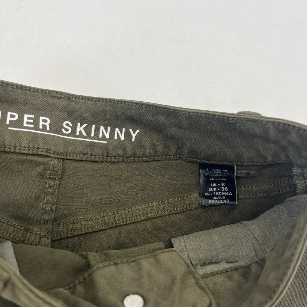 Marks & Spencer Khaki Green Super Skinny Jeans UK Women's size 8R - NWOT