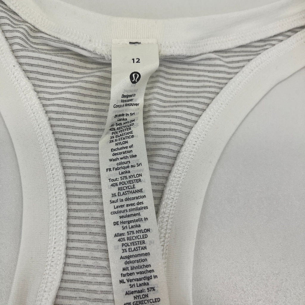 Lululemon Swiftly Tech Racerback Tank Top 2.0 White size UK 16 US 12 - New