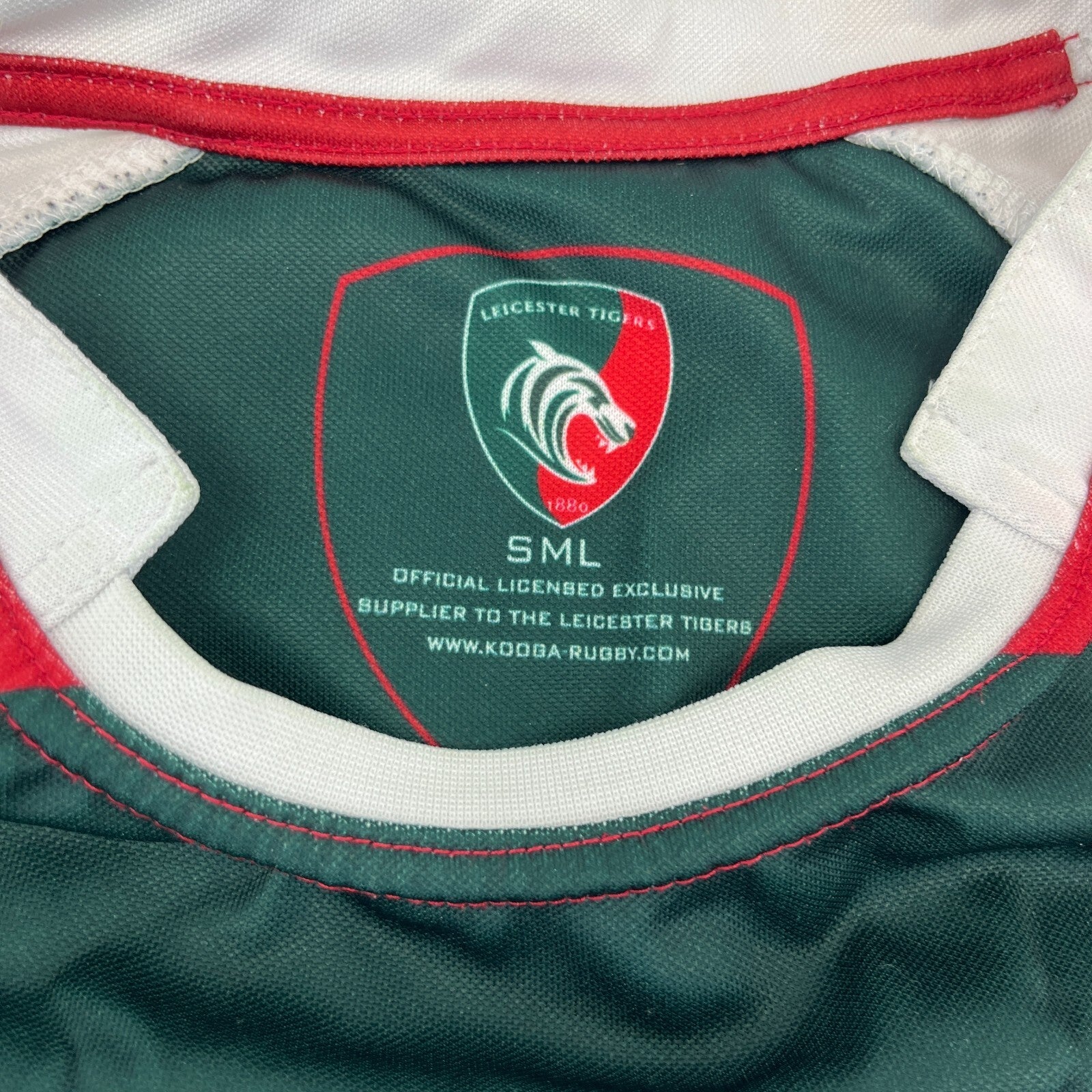 Leicester Tigers Rugby Home Shirt 2016/2017 - Kooga size S Jersey