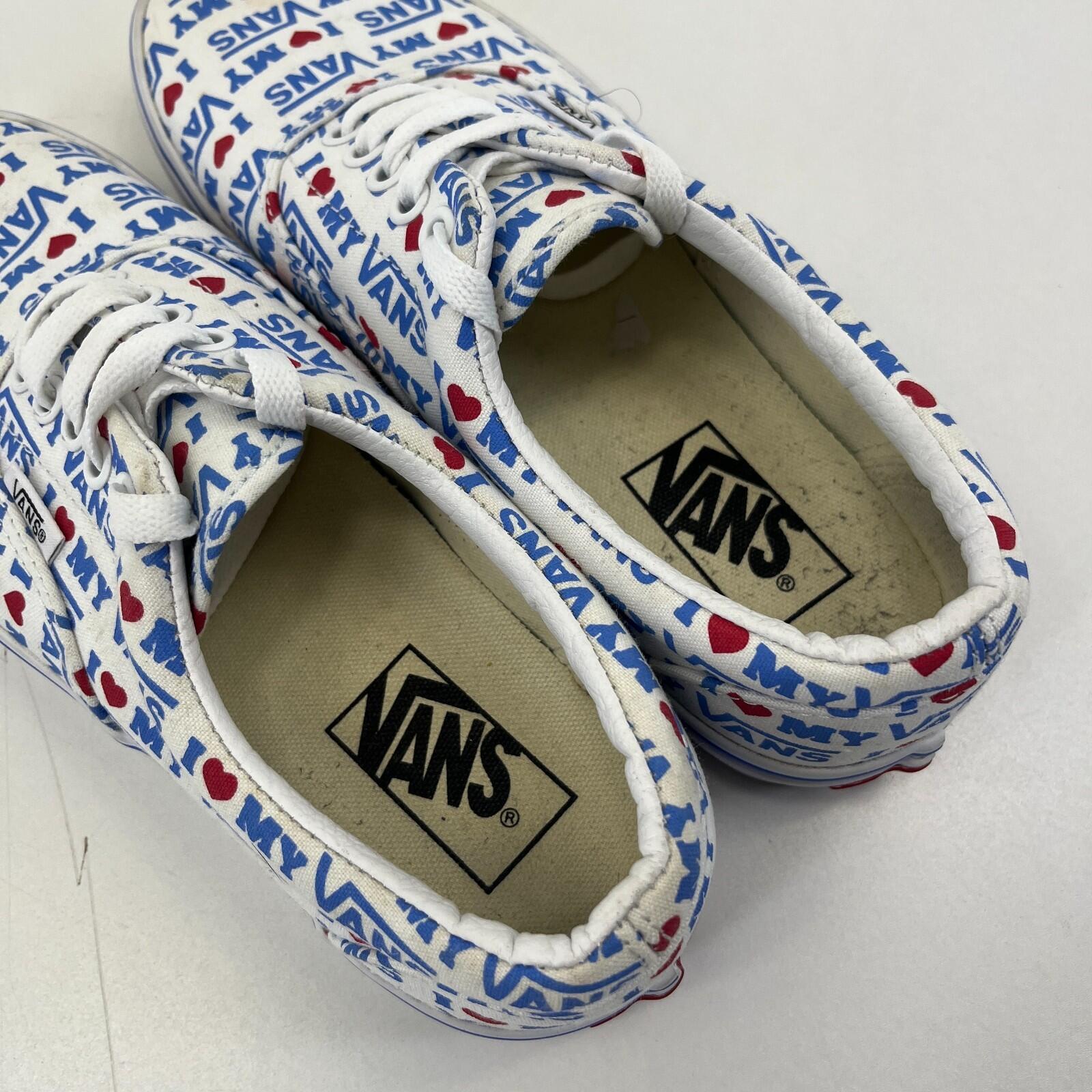 Vans Skate Sk8 Low Shoes White/Blue "I Love My Vans" - UK Size 5.5
