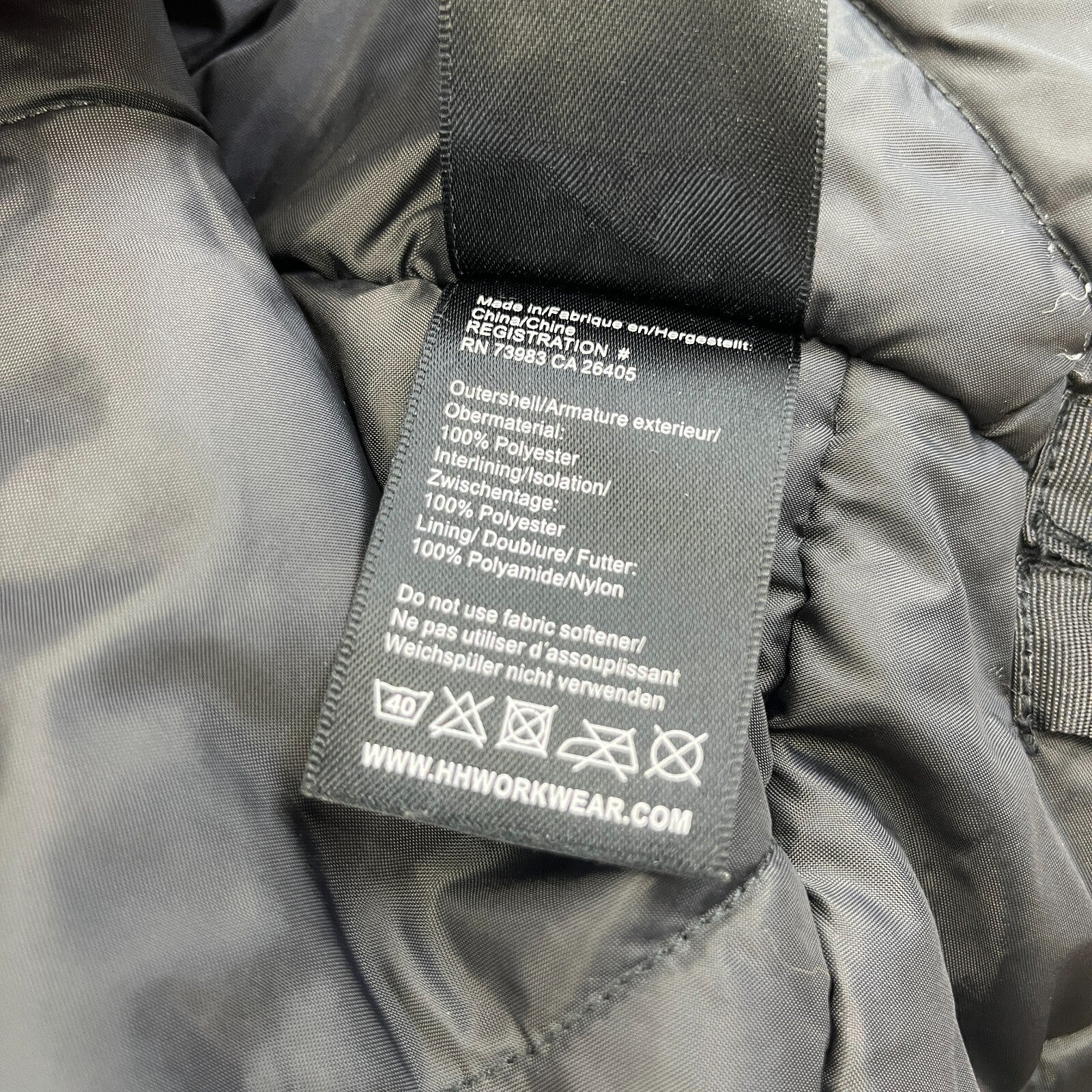 Helly Hansen Workwear Jacket Men's size XL Black Chore Coat Quilt Lined