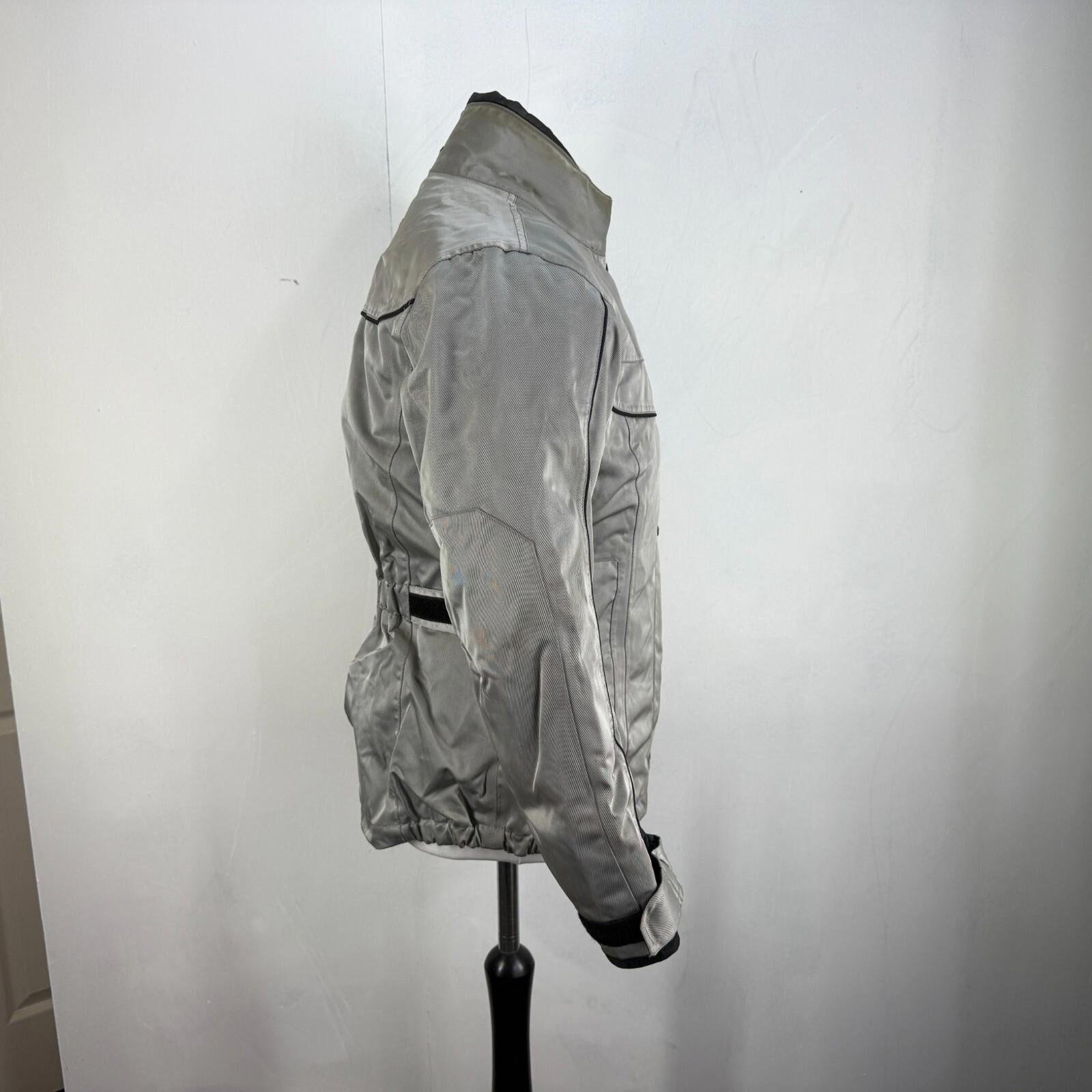 Bering Motorcycle Jacket in Grey Silver Women's size Large with Armour & Liner